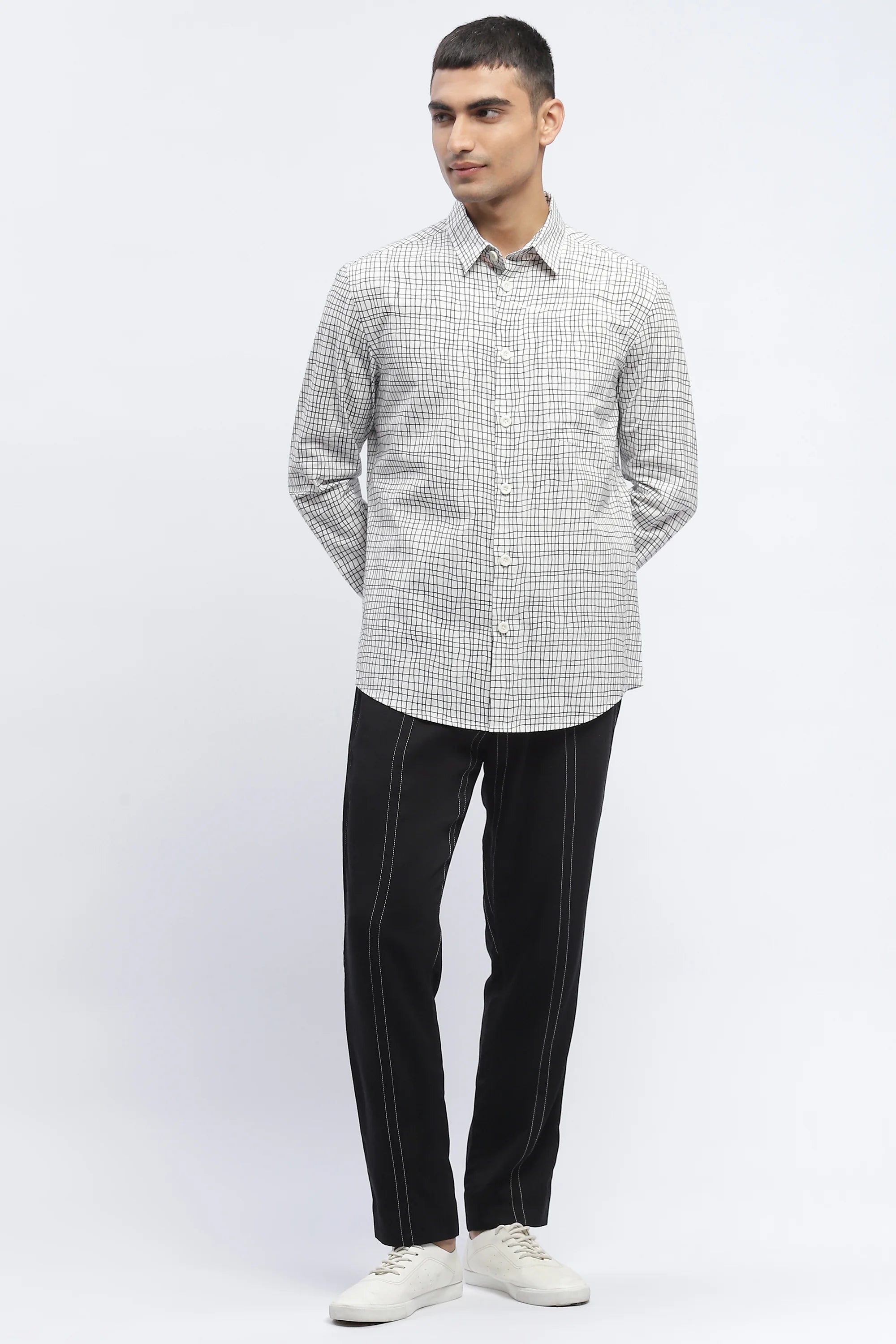Hand - Drawn Check Shirt