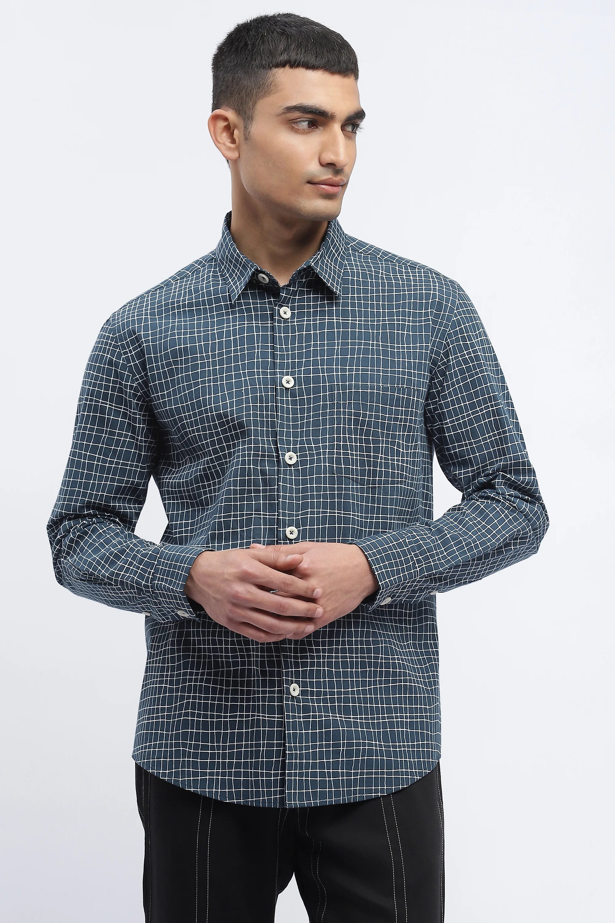 Hand - Drawn Check Shirt