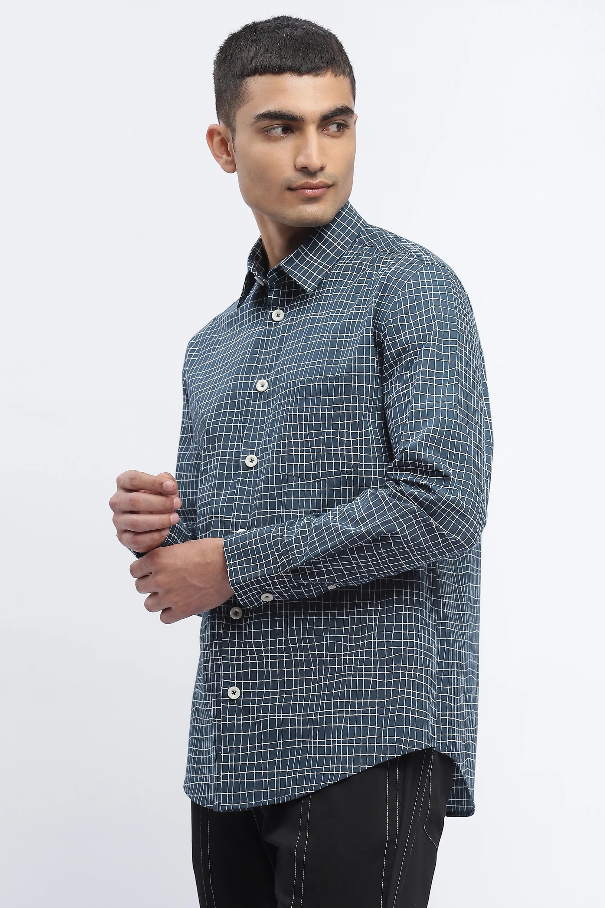 Hand - Drawn Check Shirt