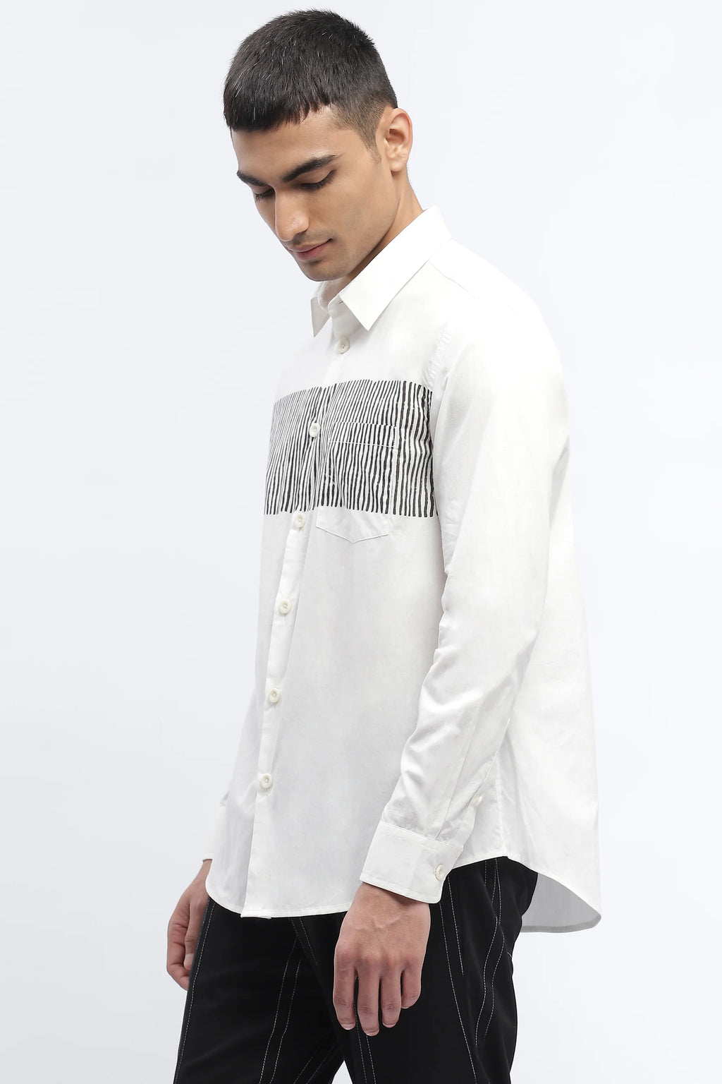 Center Stripe Block Print Shirt