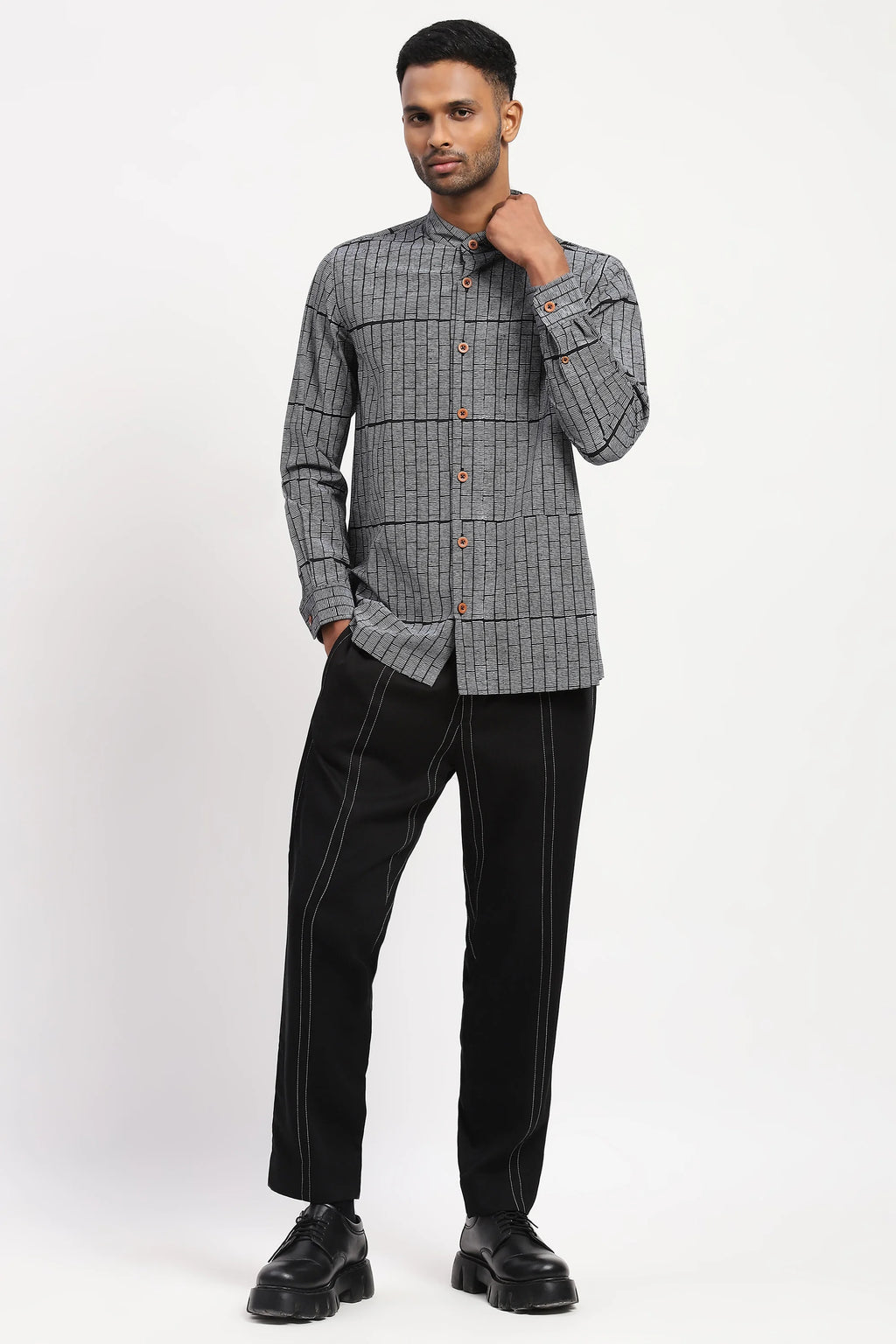 Blockprint Rows Shirt