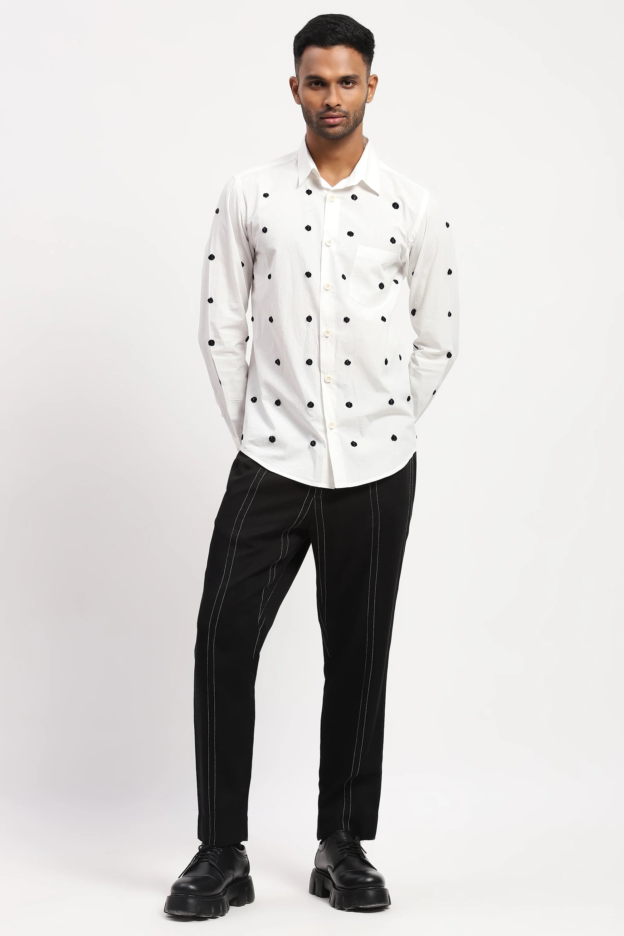 Dot Embroidered Shirt