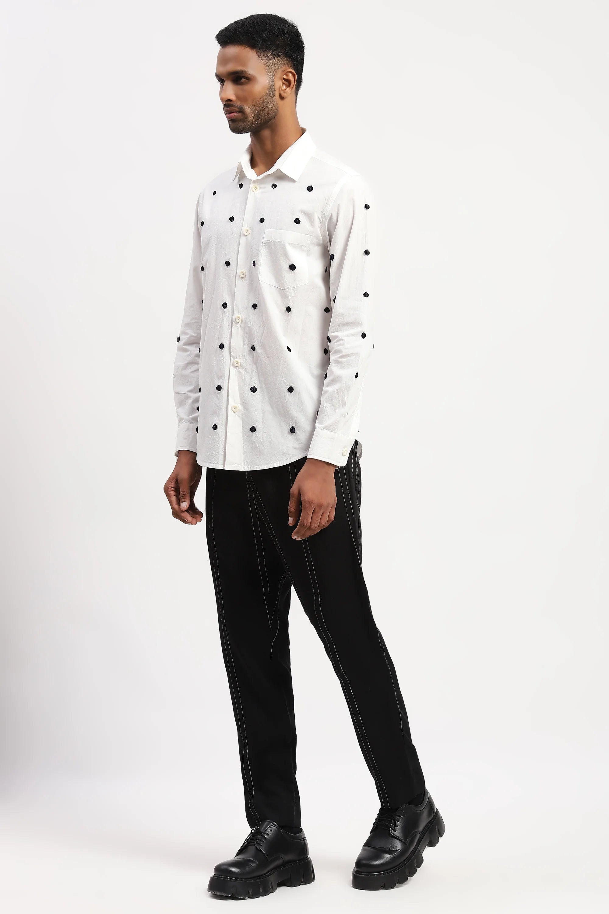 Dot Embroidered Shirt