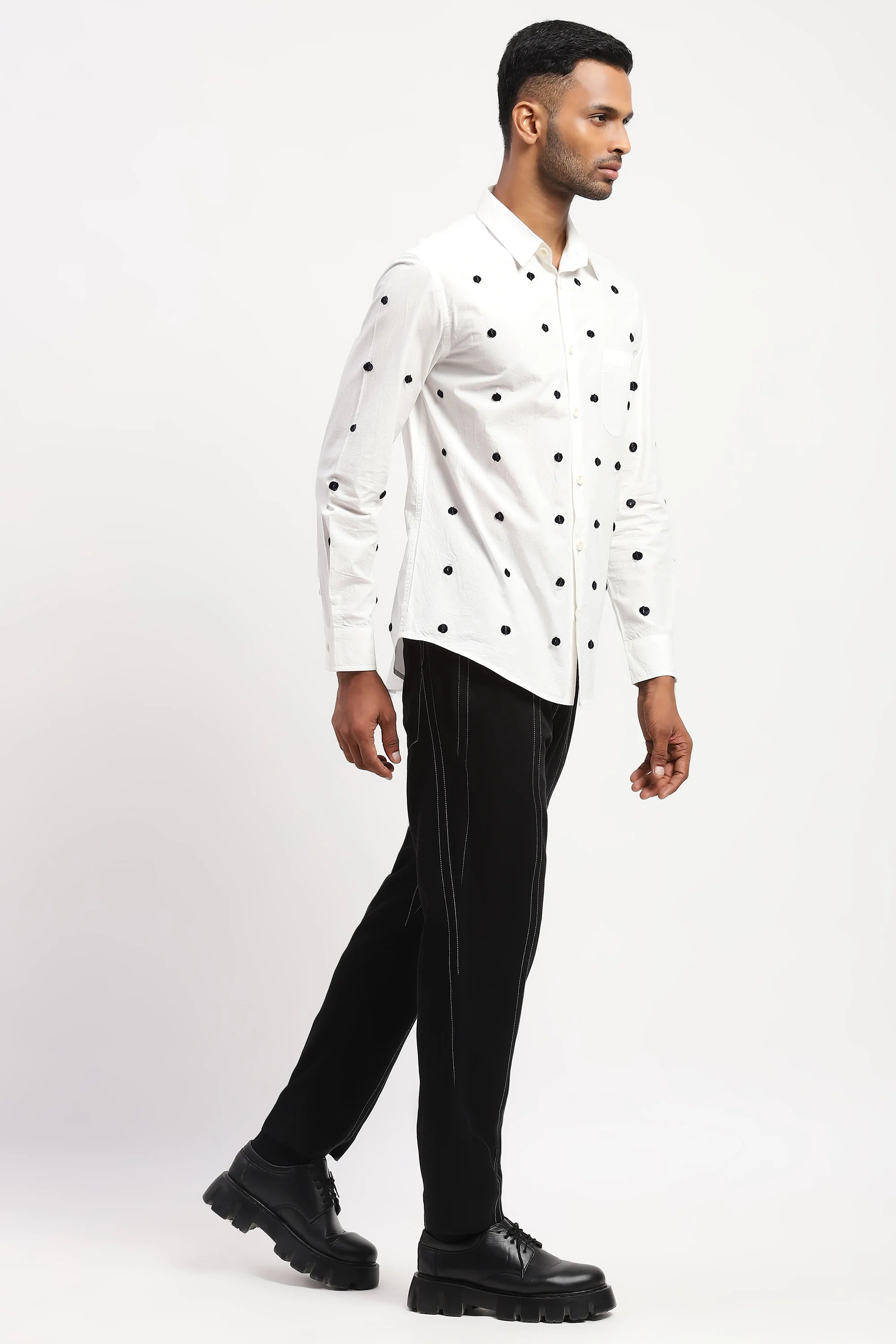 Dot Embroidered Shirt