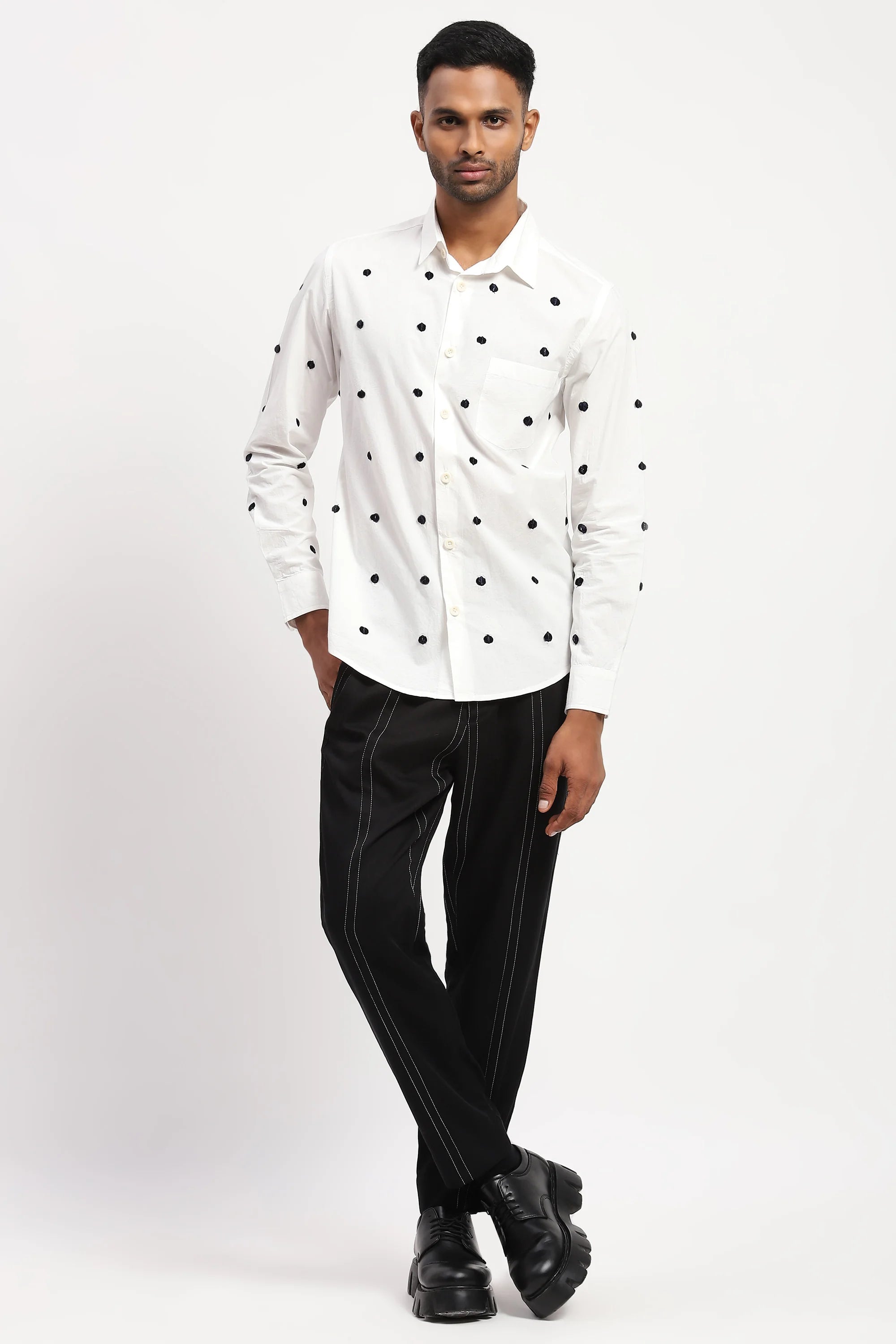 Dot Embroidered Shirt