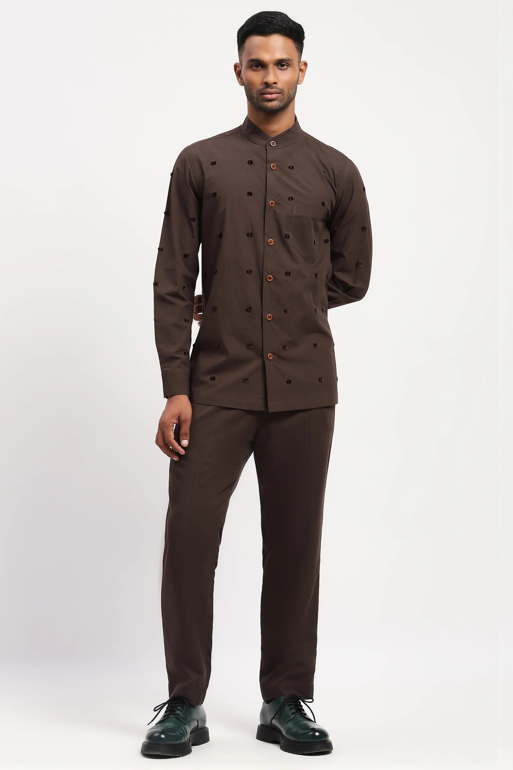 Dot Embroidered Shirt