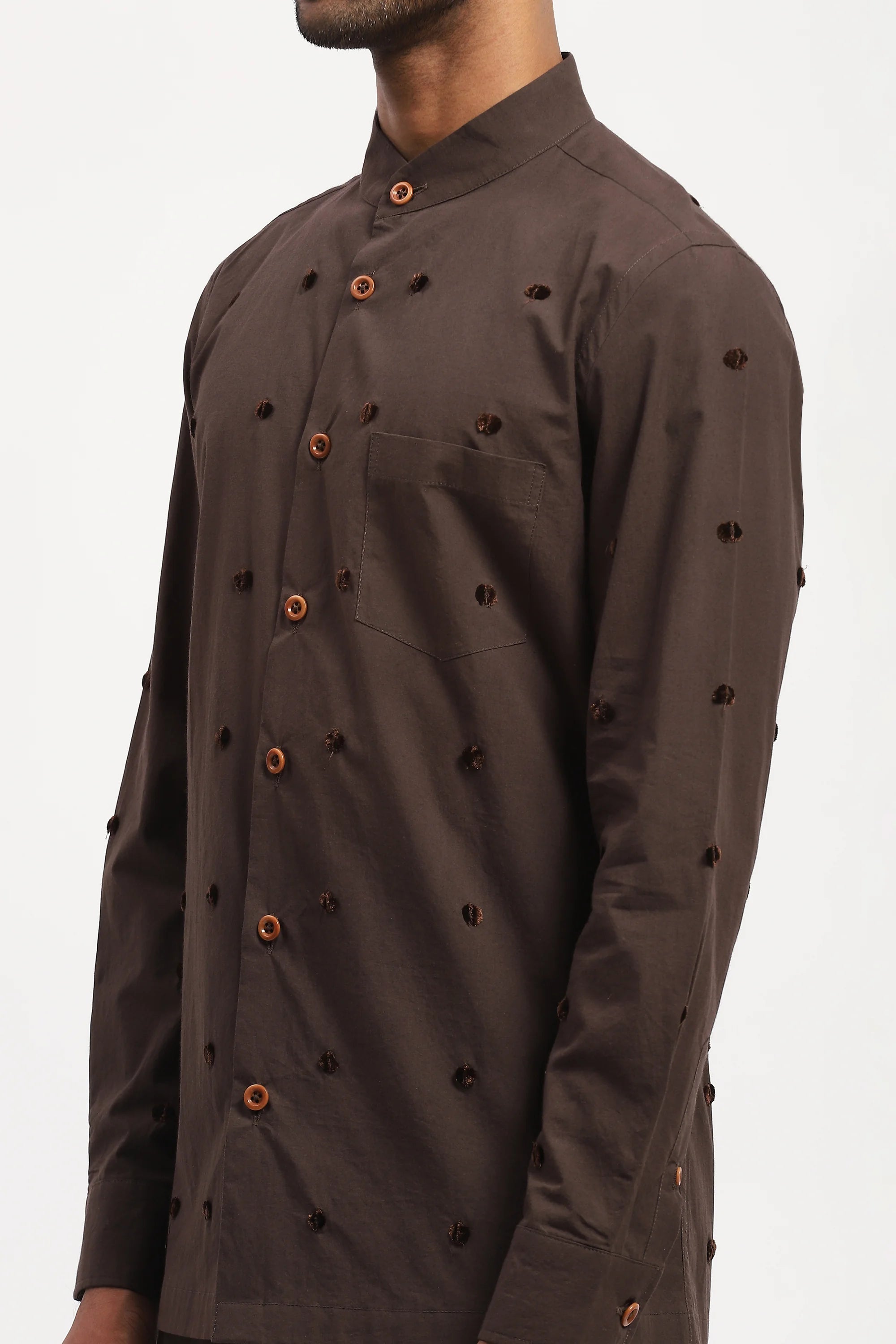 Dot Embroidered Shirt