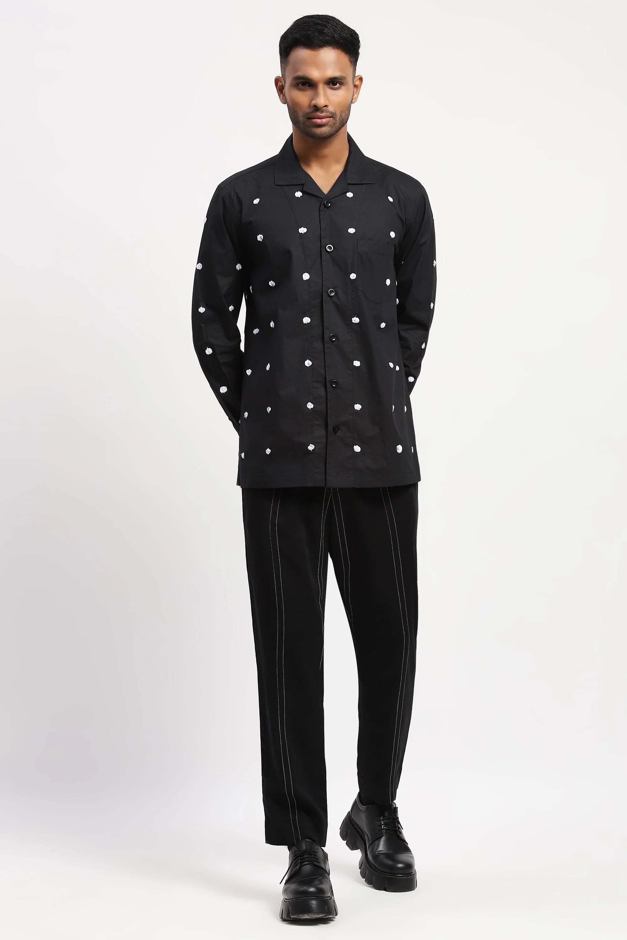 Dot Embroidered Shirt