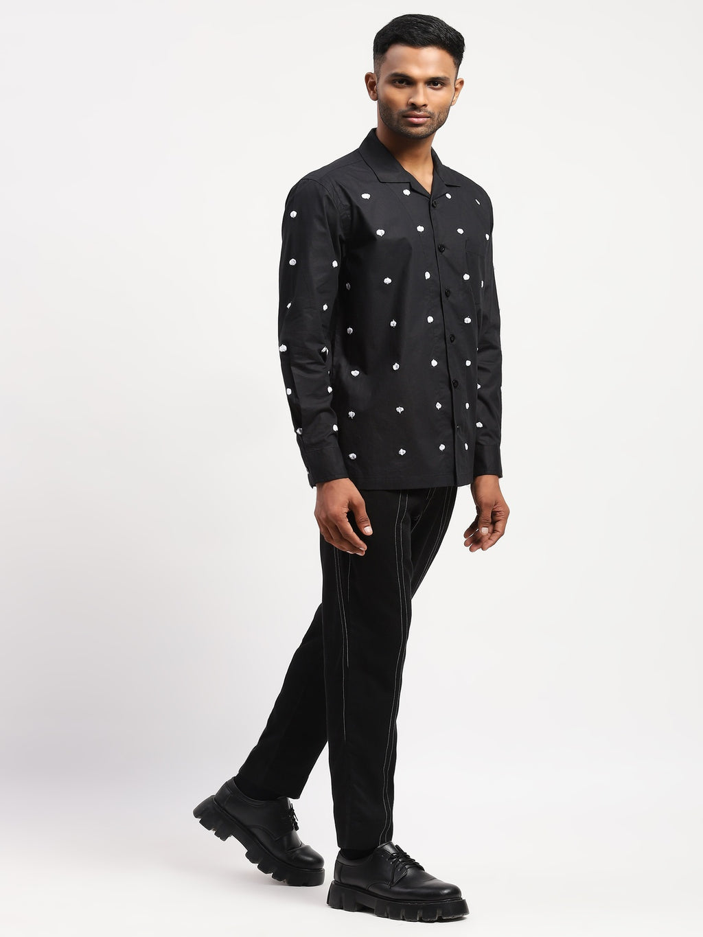 Dot Embroidered Shirt