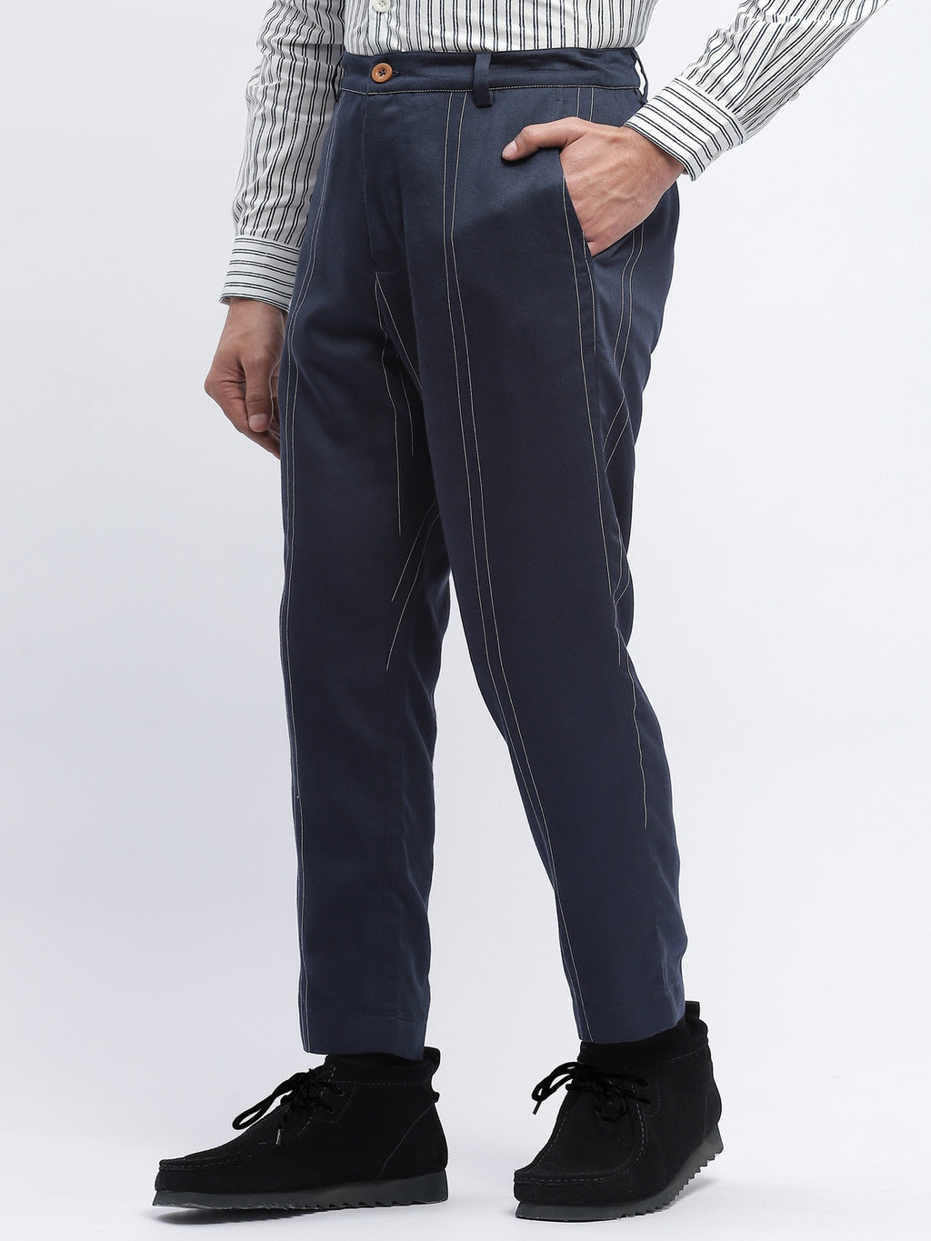 Pleated Stripes Pants