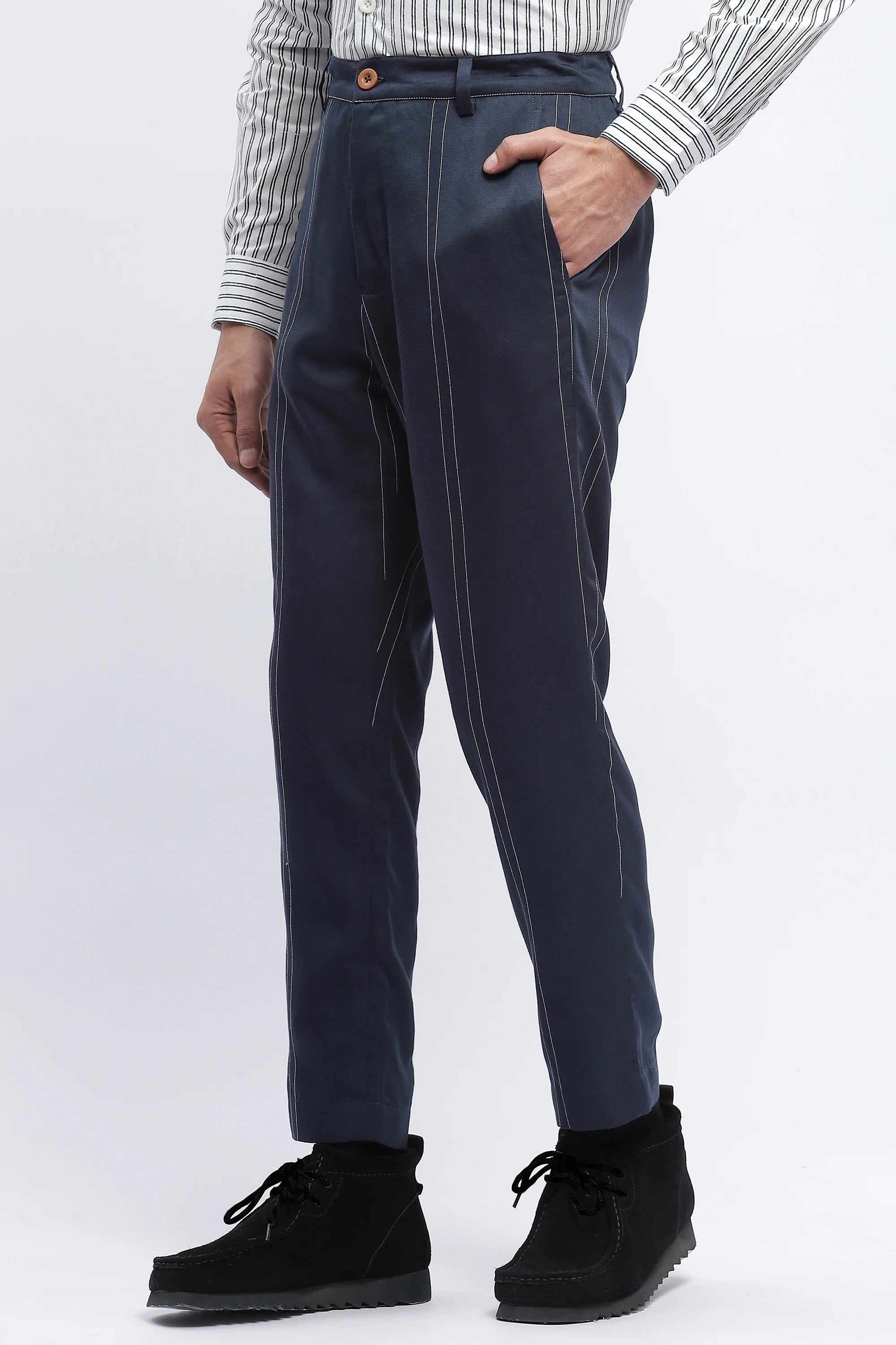 Pleated Stripes Pants