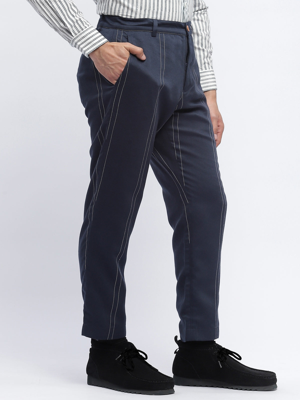 Pleated Stripes Pants