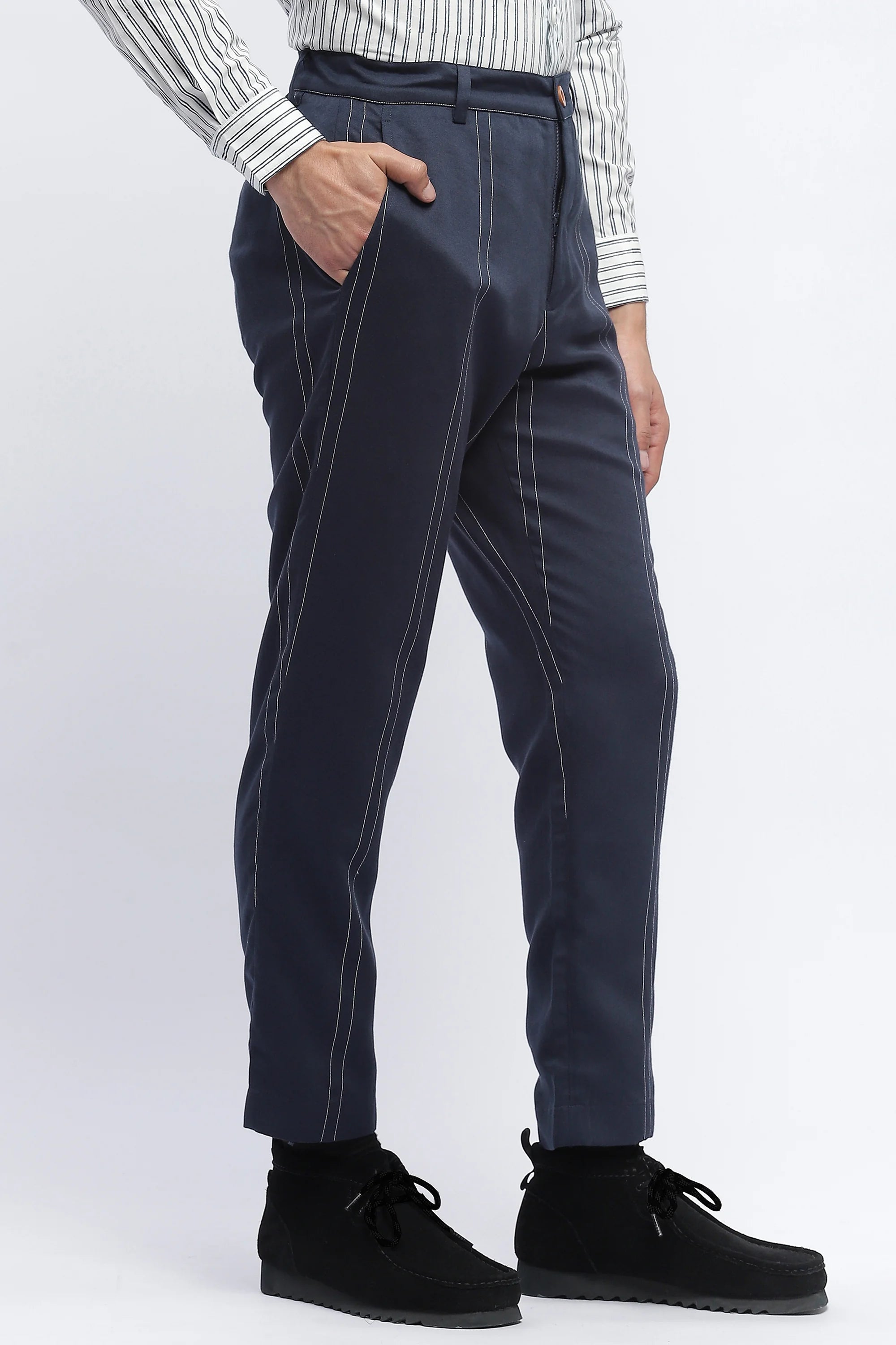Pleated Stripes Pants