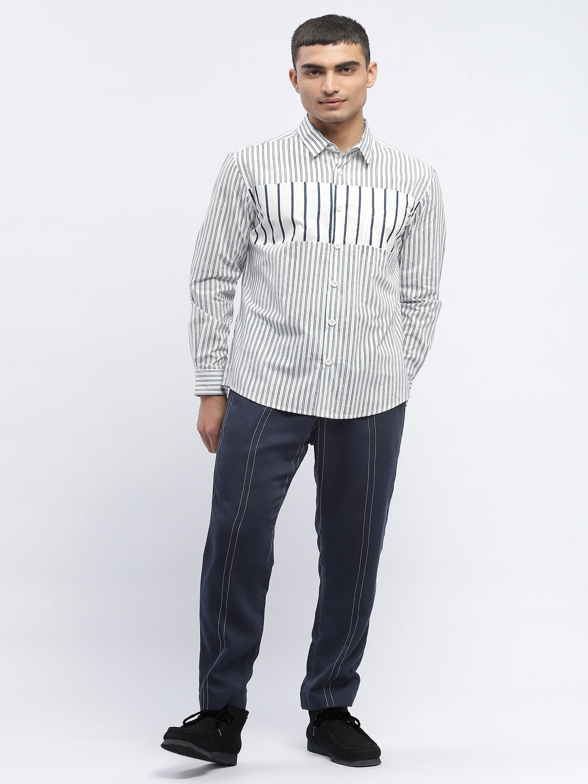 Pleated Stripes Pants