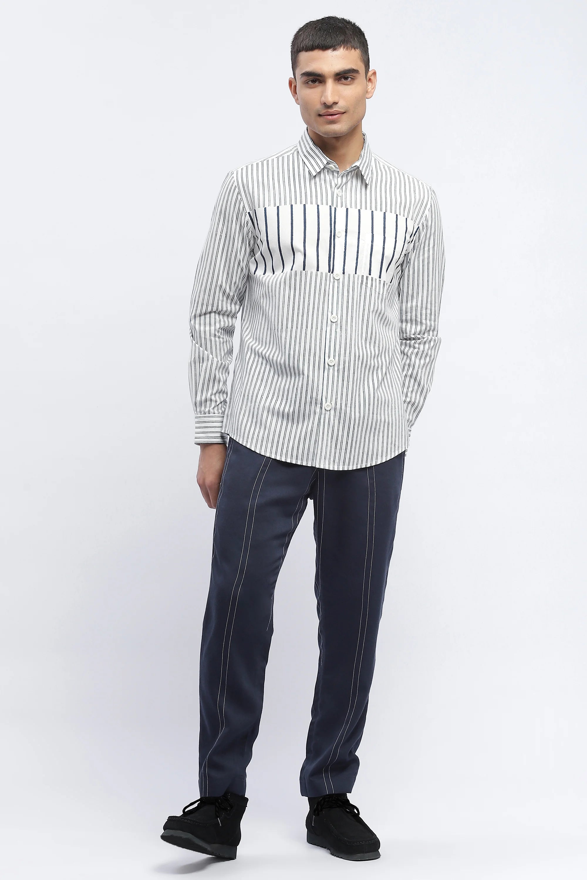 Pleated Stripes Pants