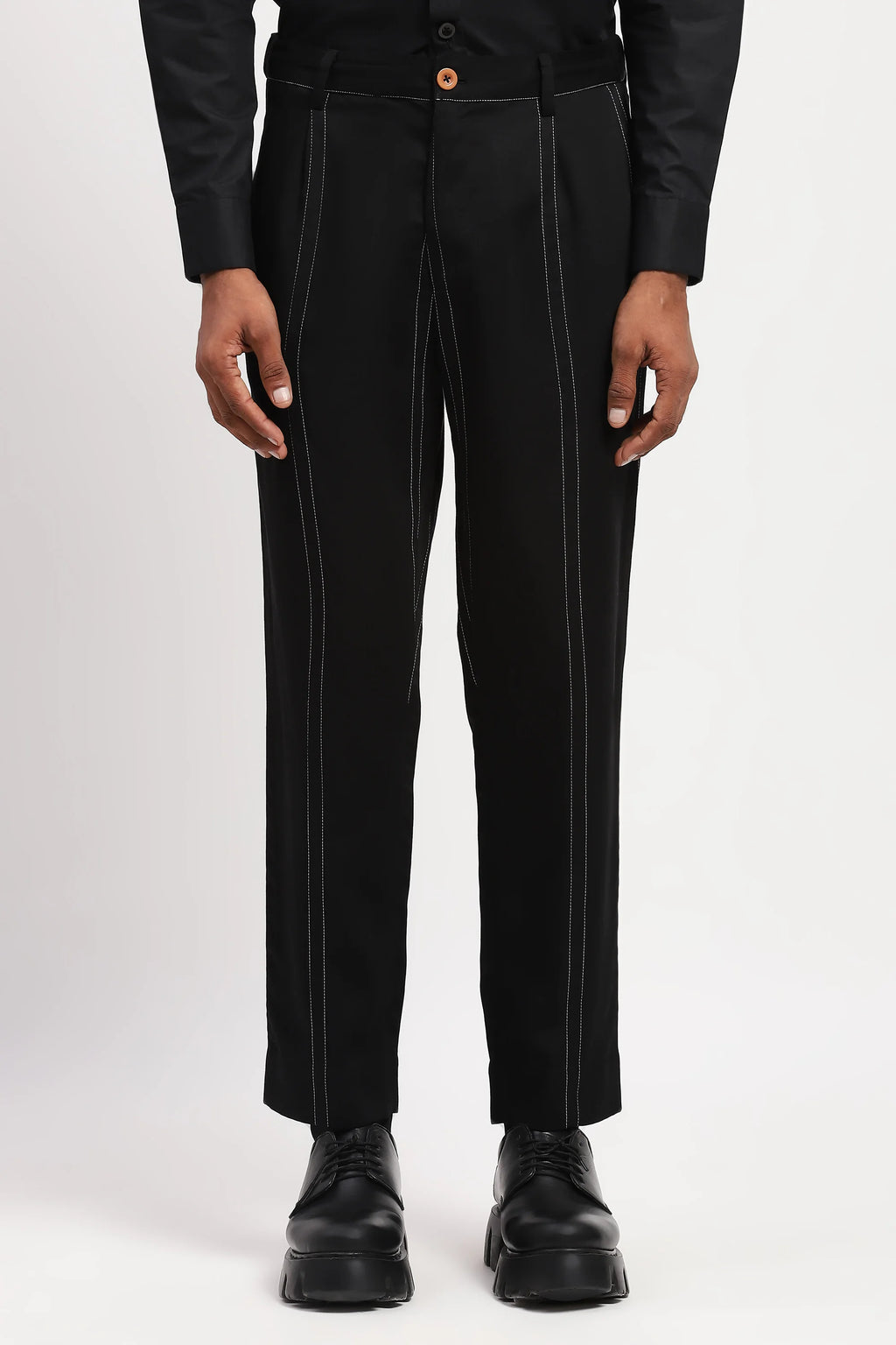 Pleated Stripes Pants