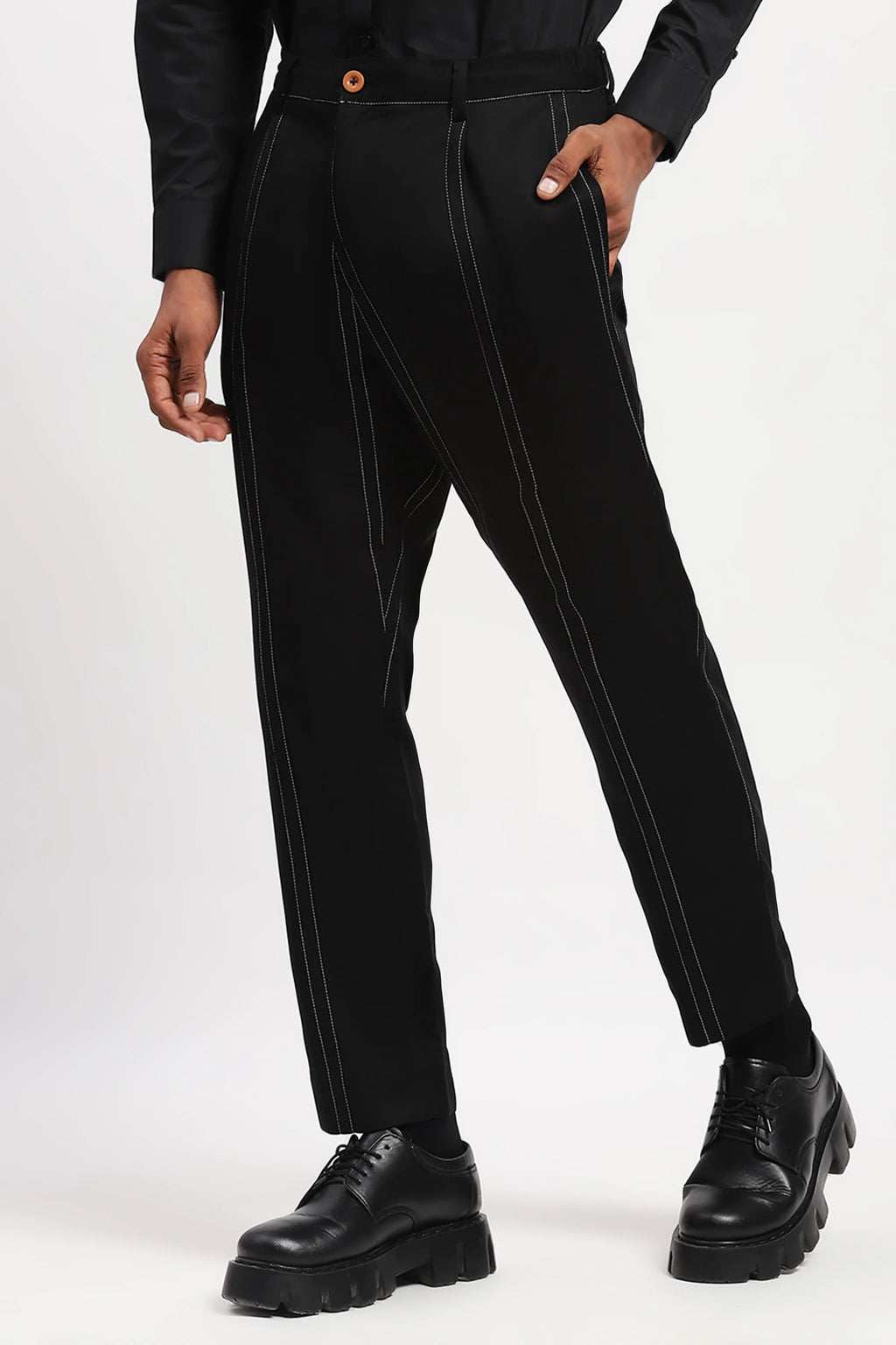 Pleated Stripes Pants