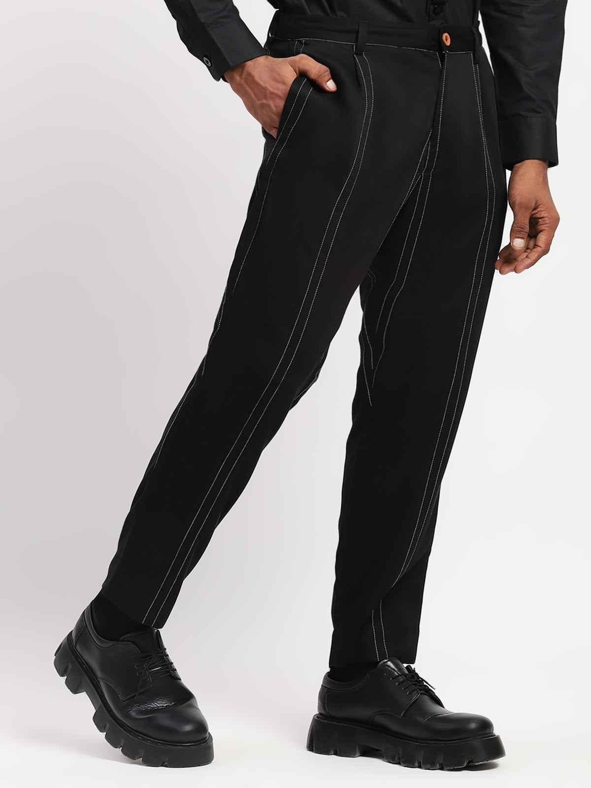 Pleated Stripes Pants