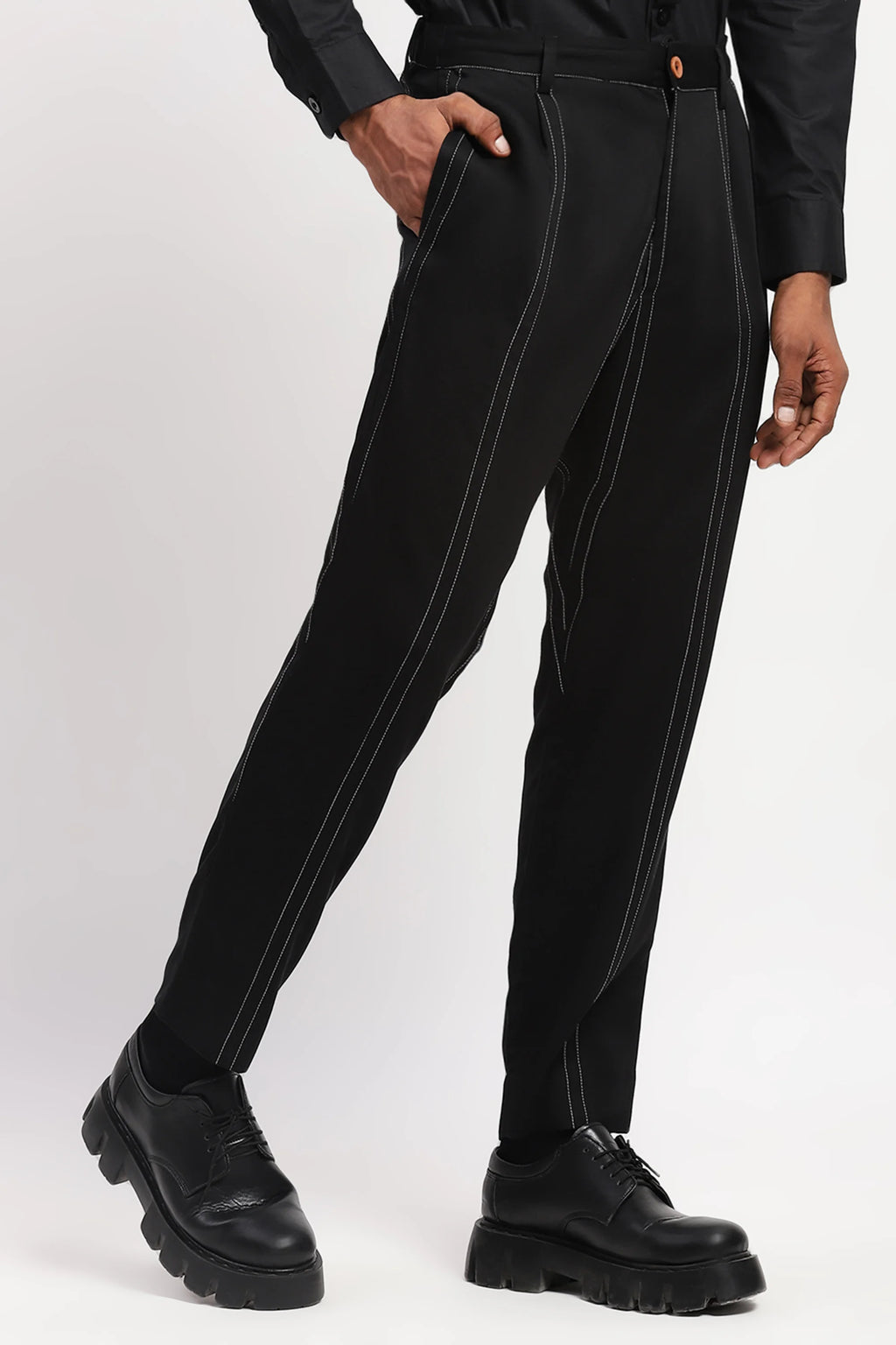 Pleated Stripes Pants