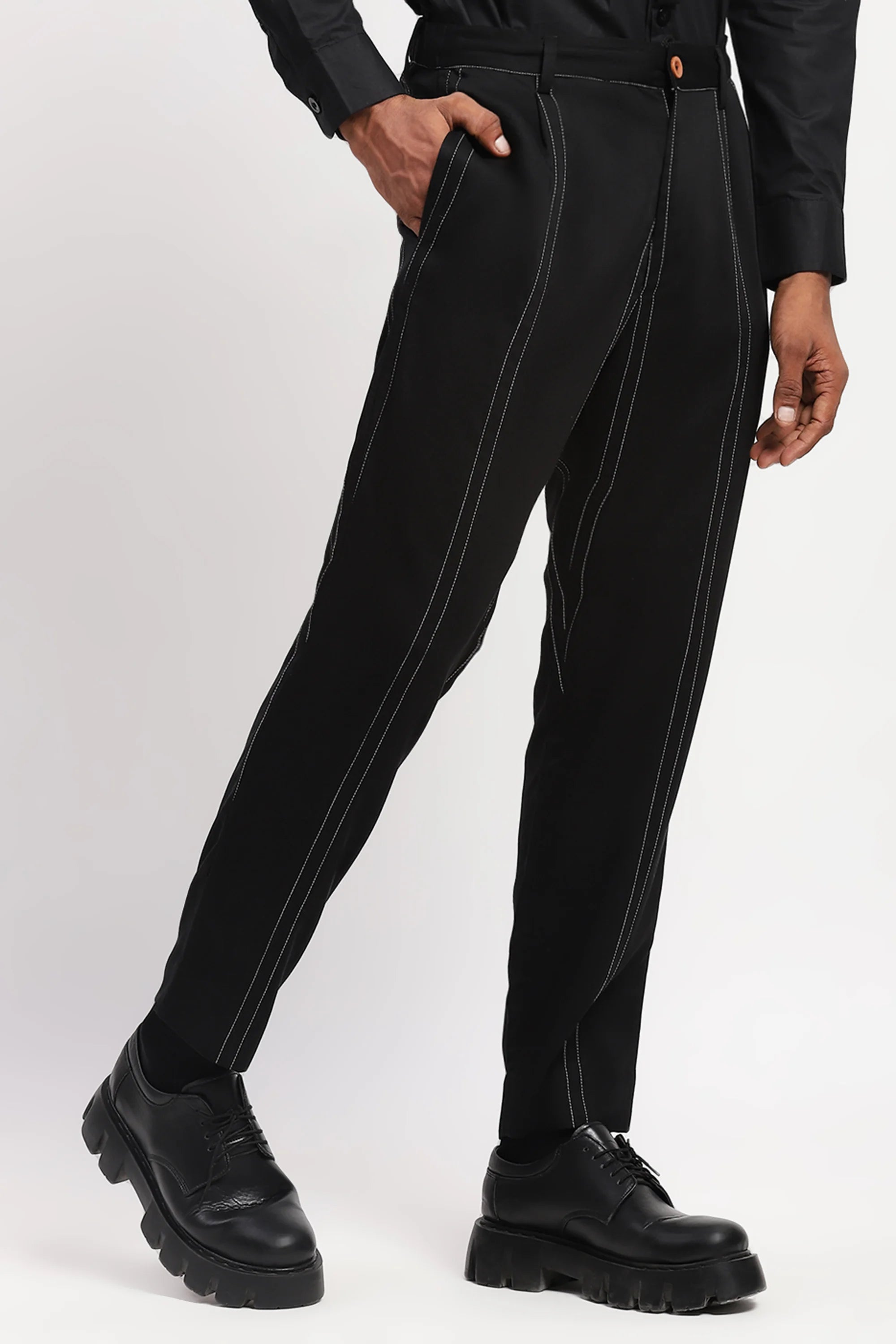 Pleated Stripes Pants