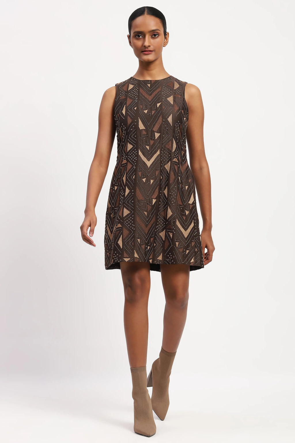 Embellished Chevron Dress
