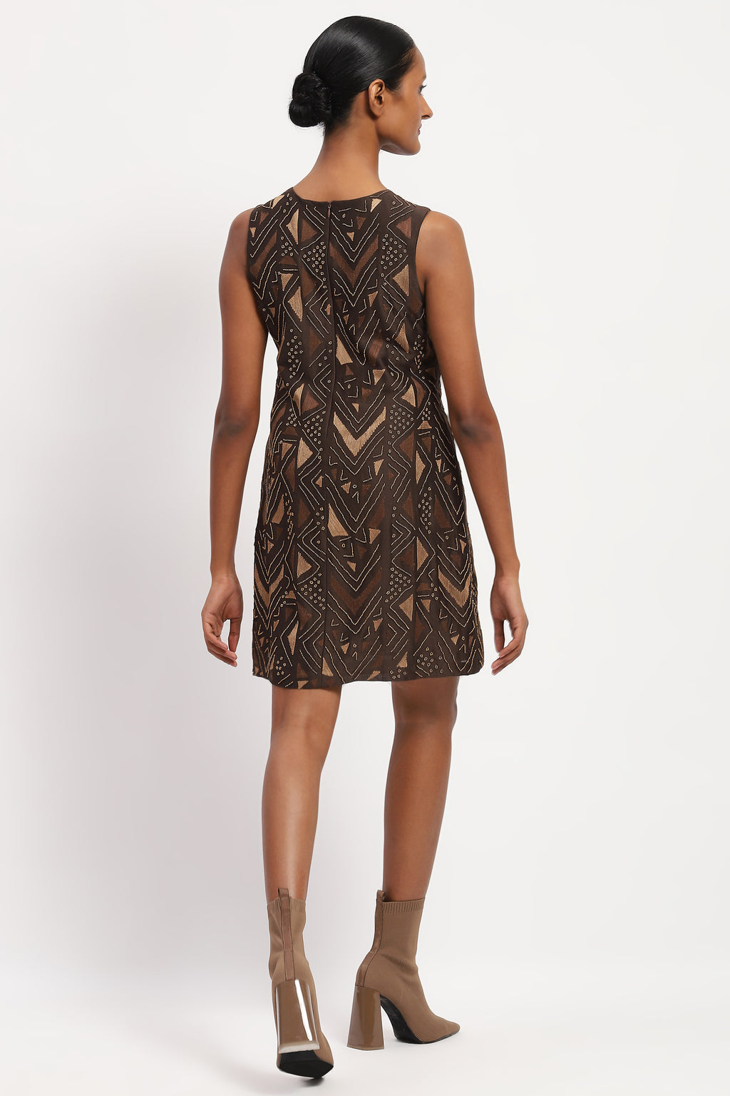 Embellished Chevron Dress