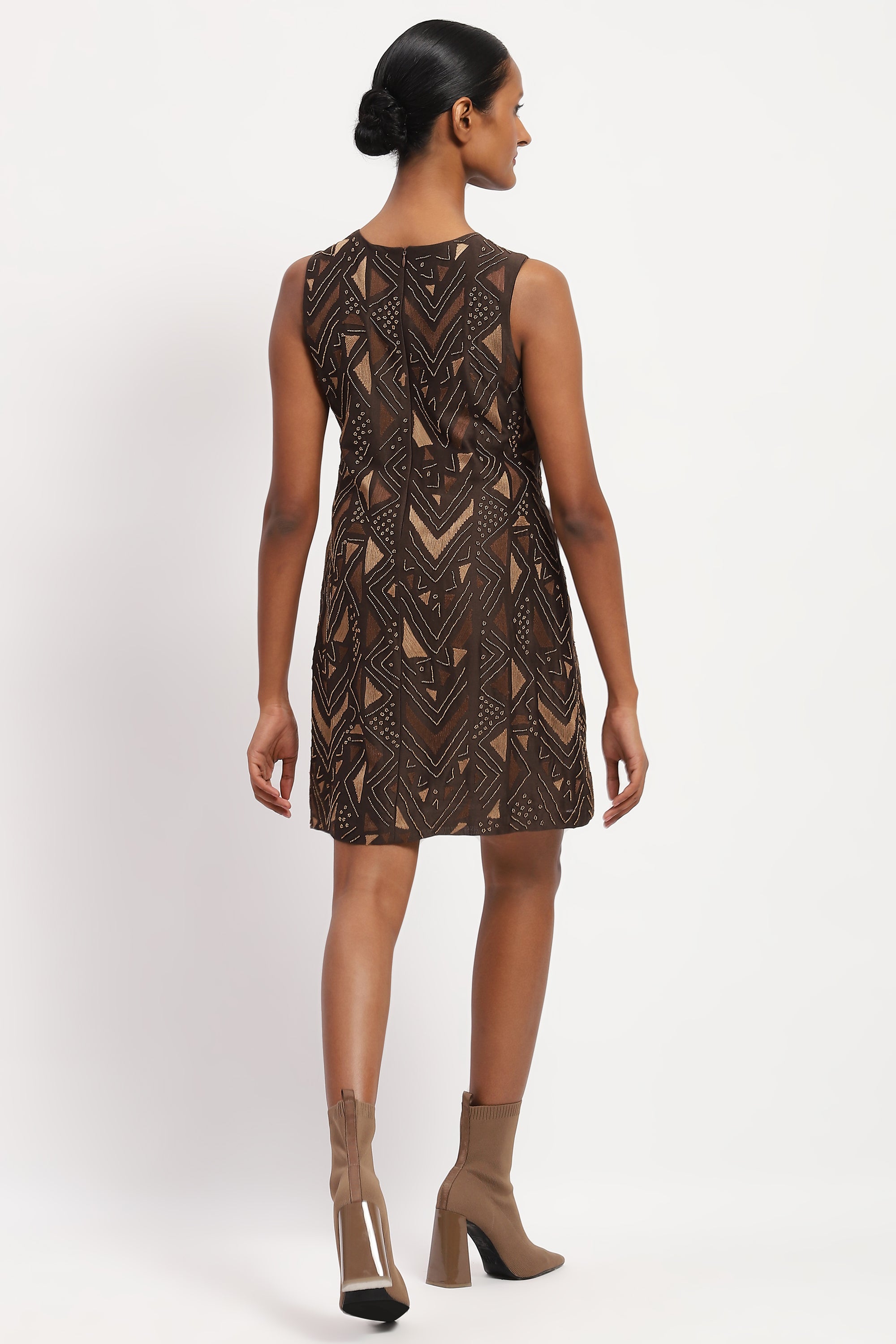 Embellished Chevron Dress