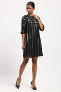 Sequin Windowpane Dress
