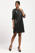 Sequin Windowpane Dress