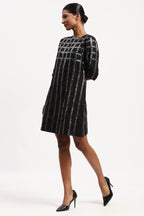 Sequin Windowpane Dress