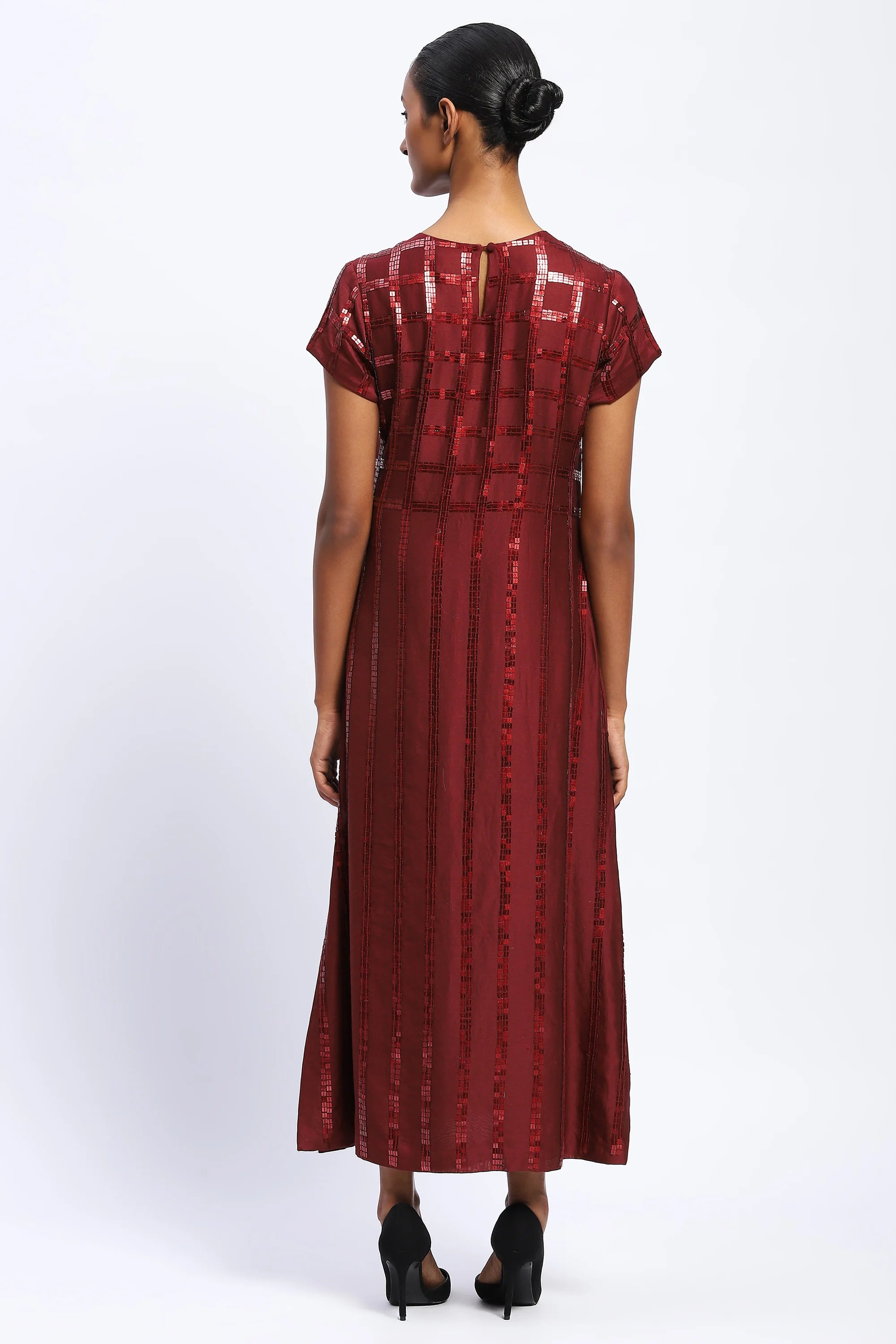 Sequin Windowpane Dress