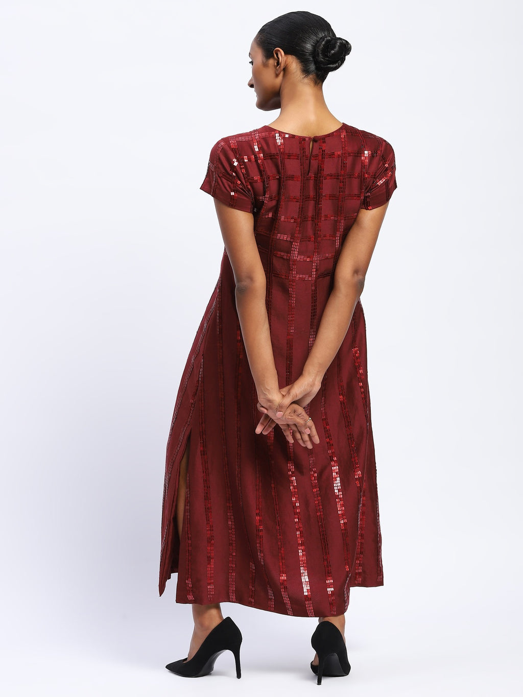 Sequin Windowpane Dress