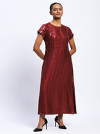 Sequin Windowpane Dress