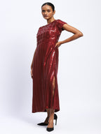 Sequin Windowpane Dress