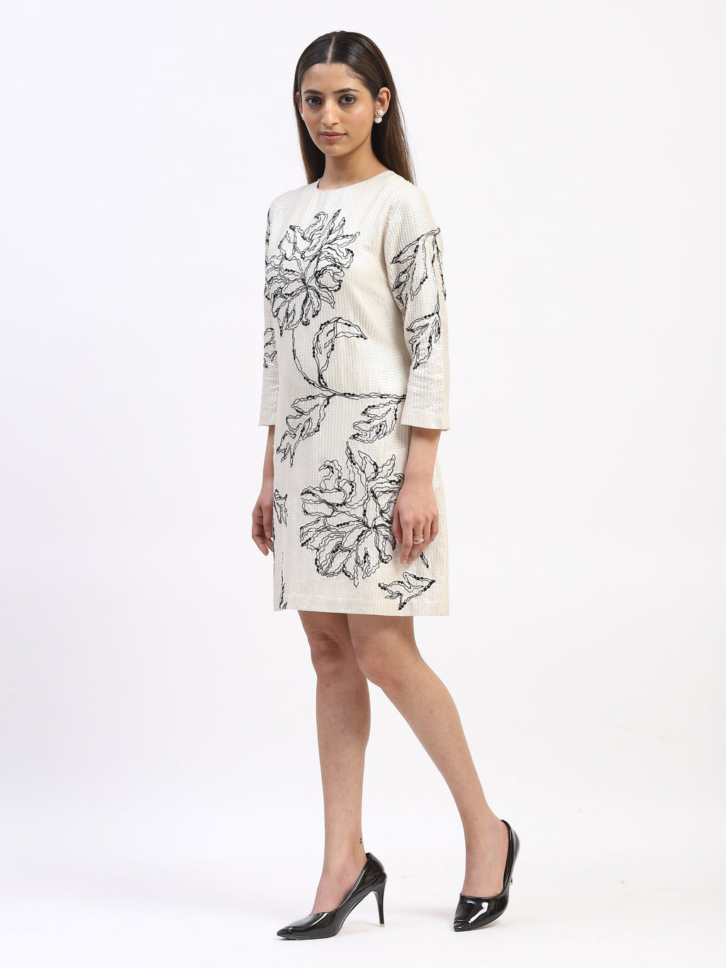 Sequin Floral Dress