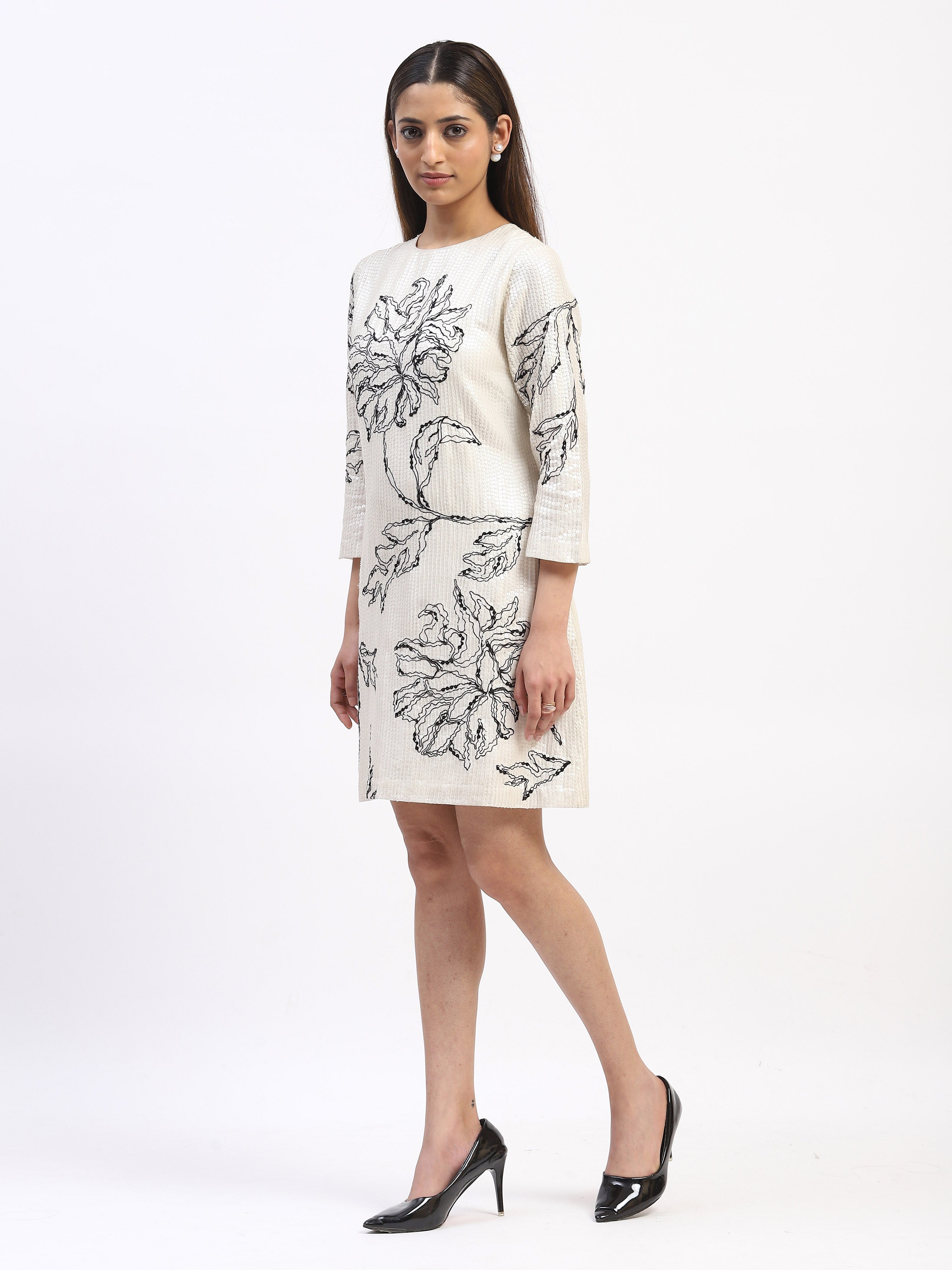 Sequin Floral Dress