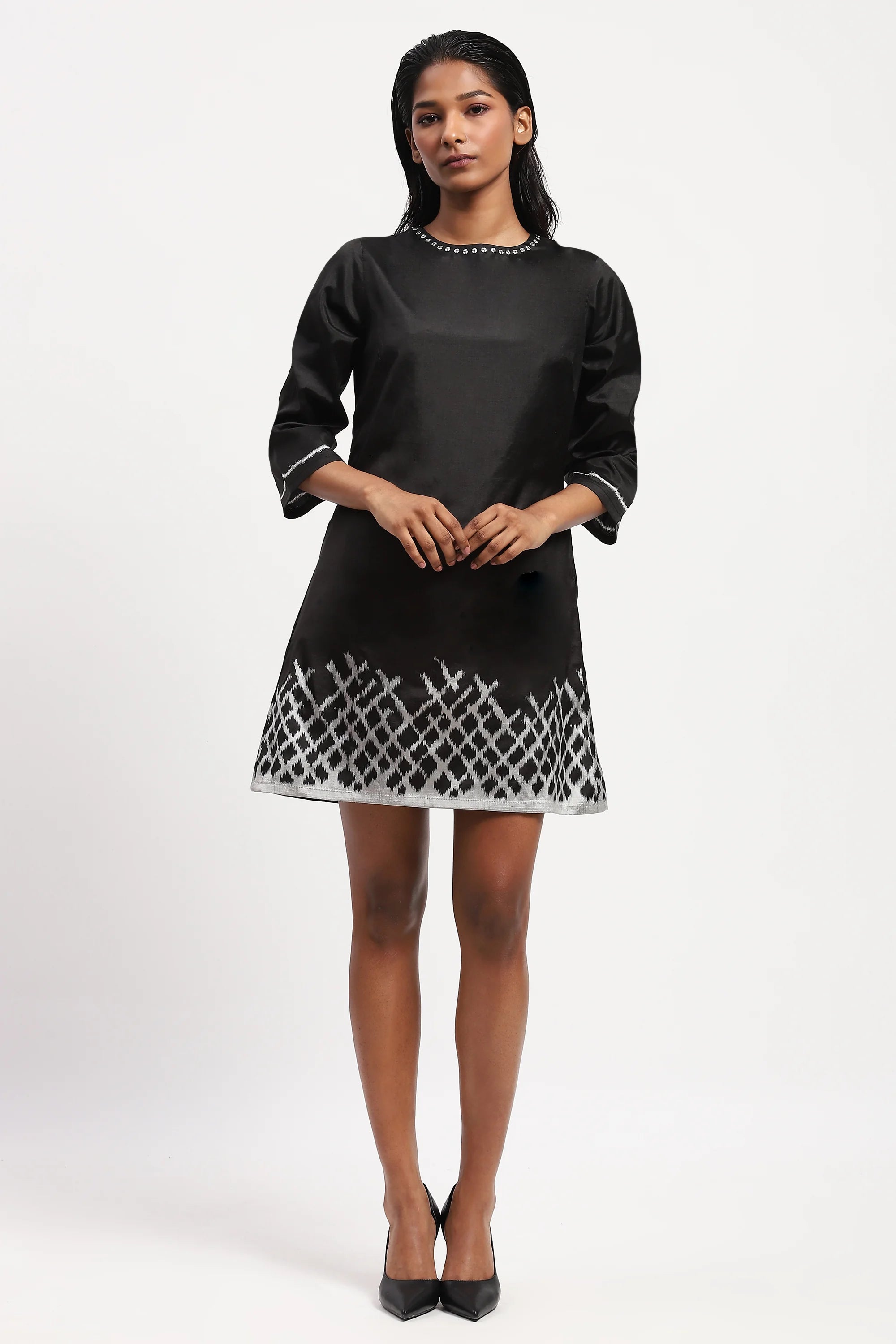 Lattice Ikat Dress