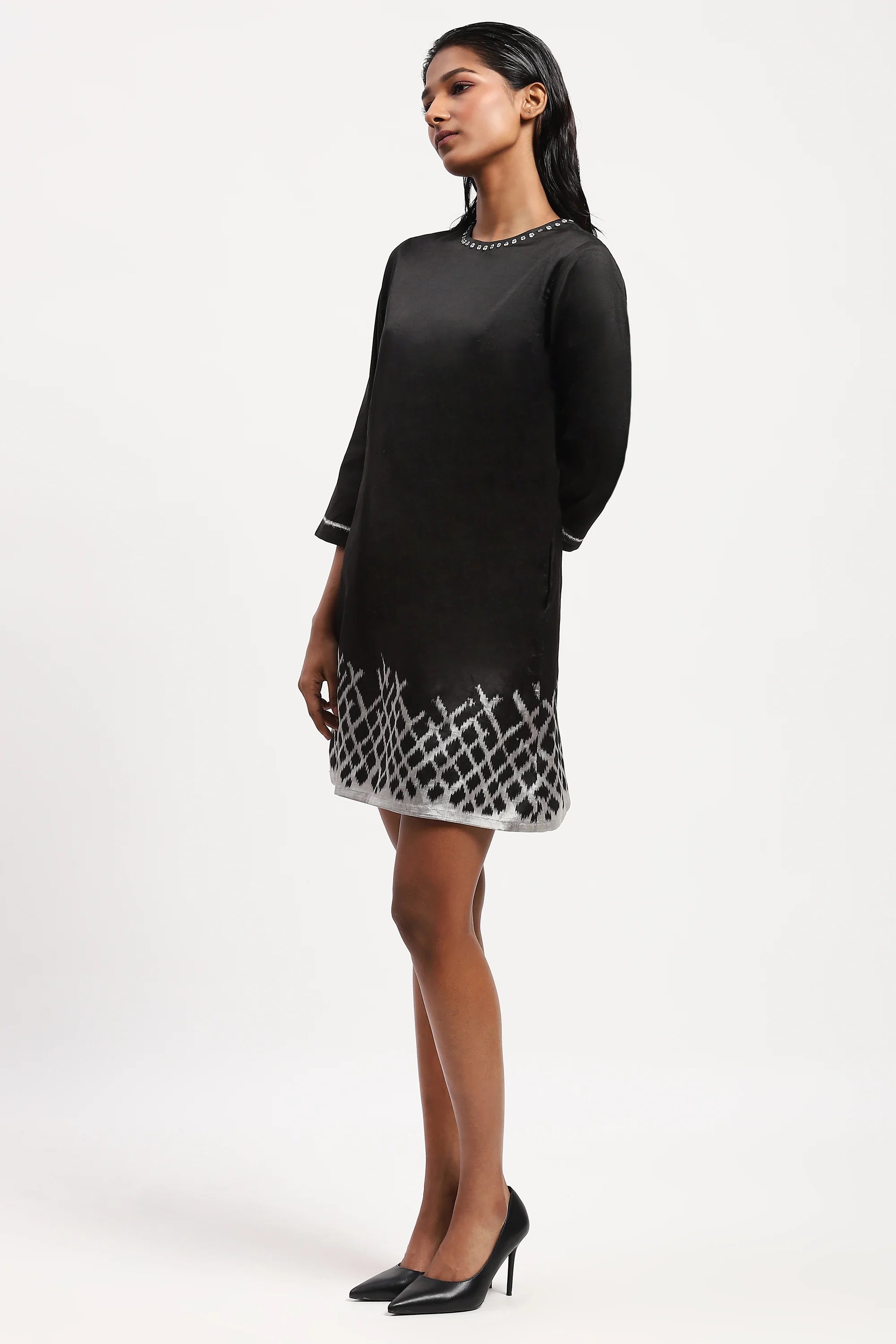 Lattice Ikat Dress