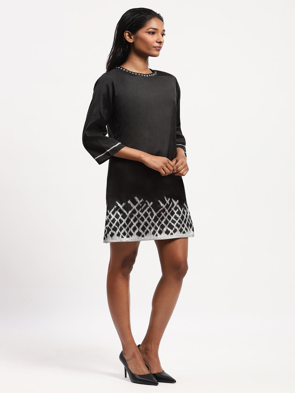 Lattice Ikat Dress