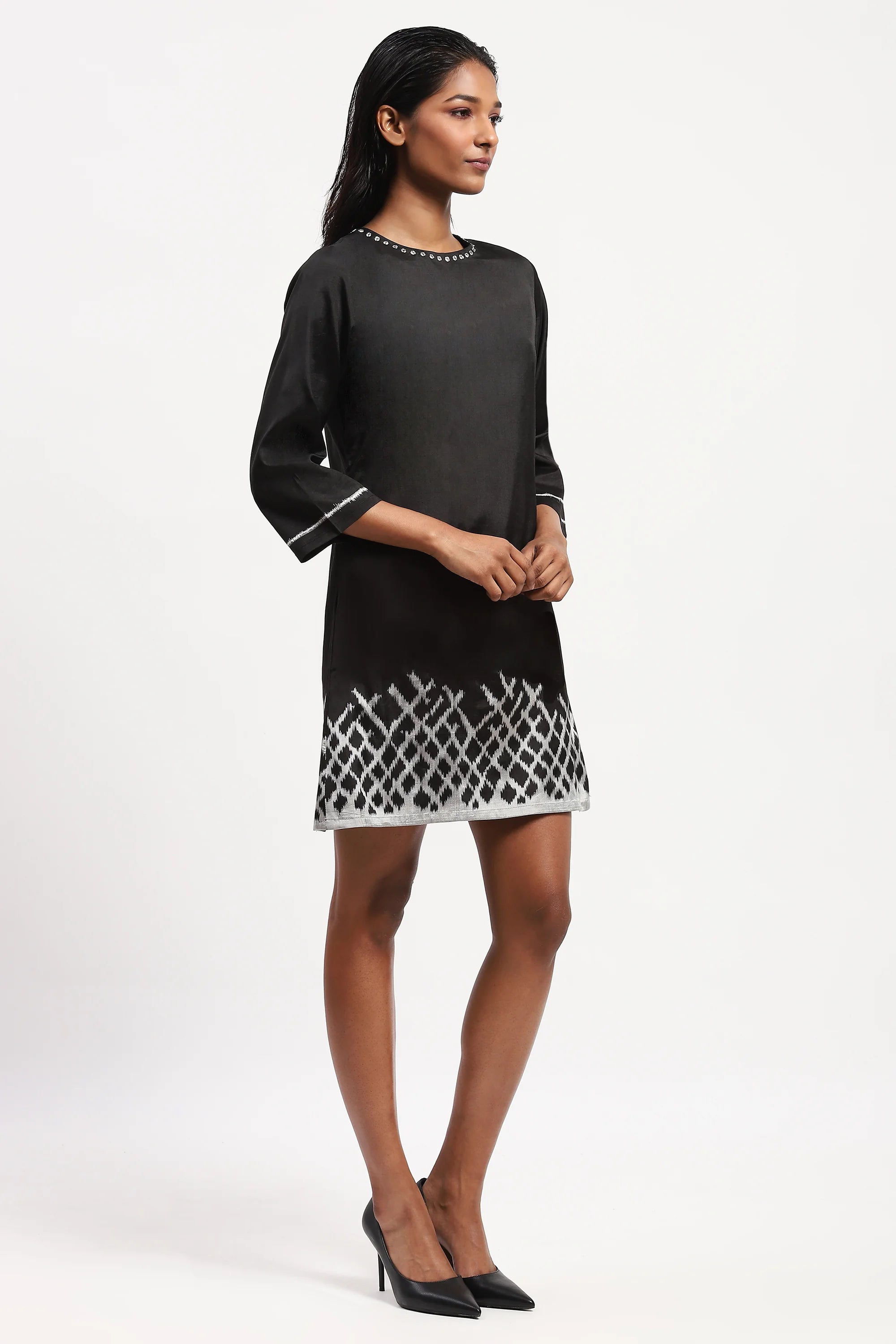Lattice Ikat Dress