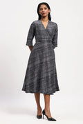 Embroidered Tussar Print Dress
