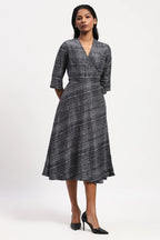 Embroidered Tussar Print Dress