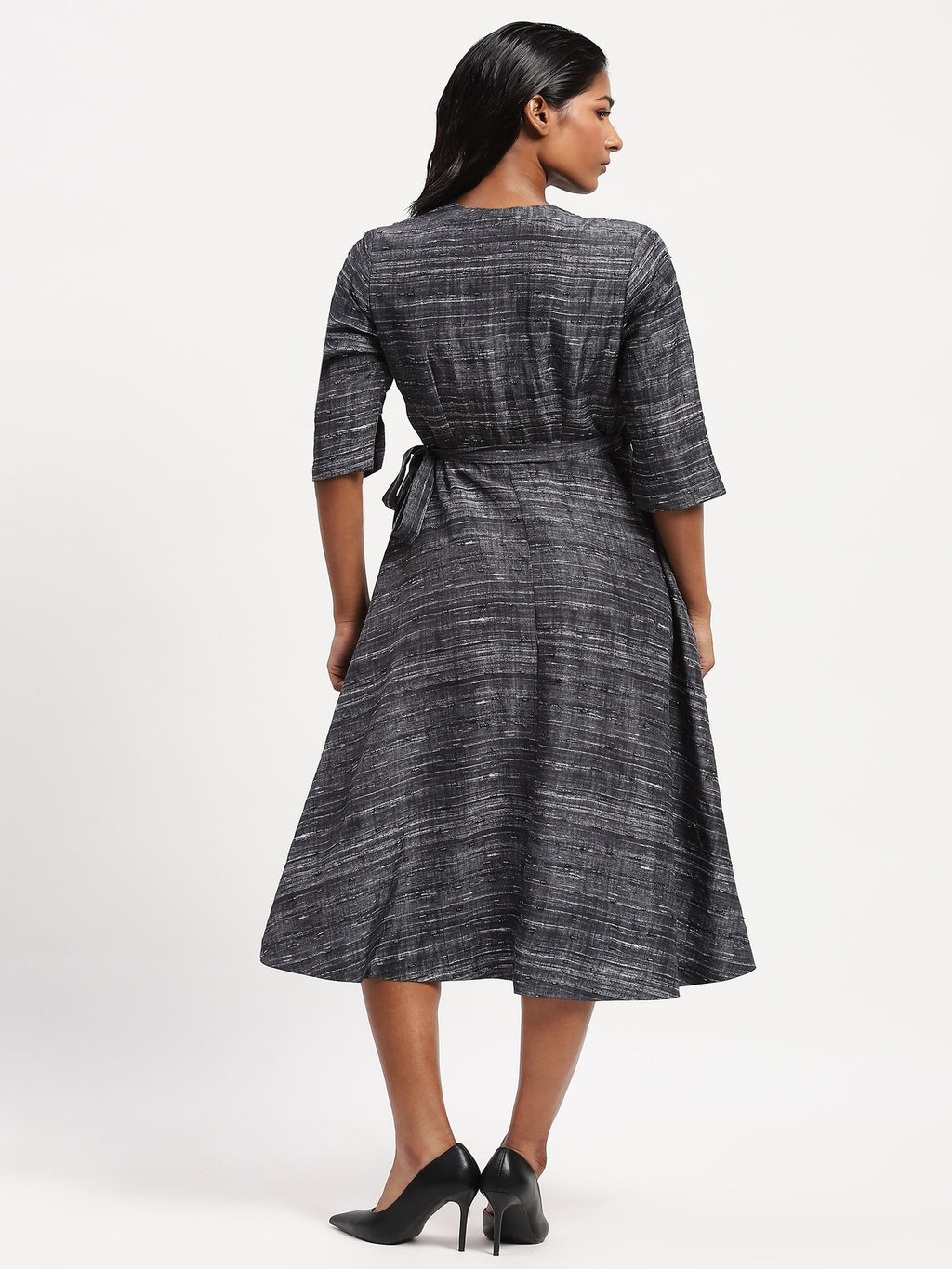 Embroidered Tussar Print Dress