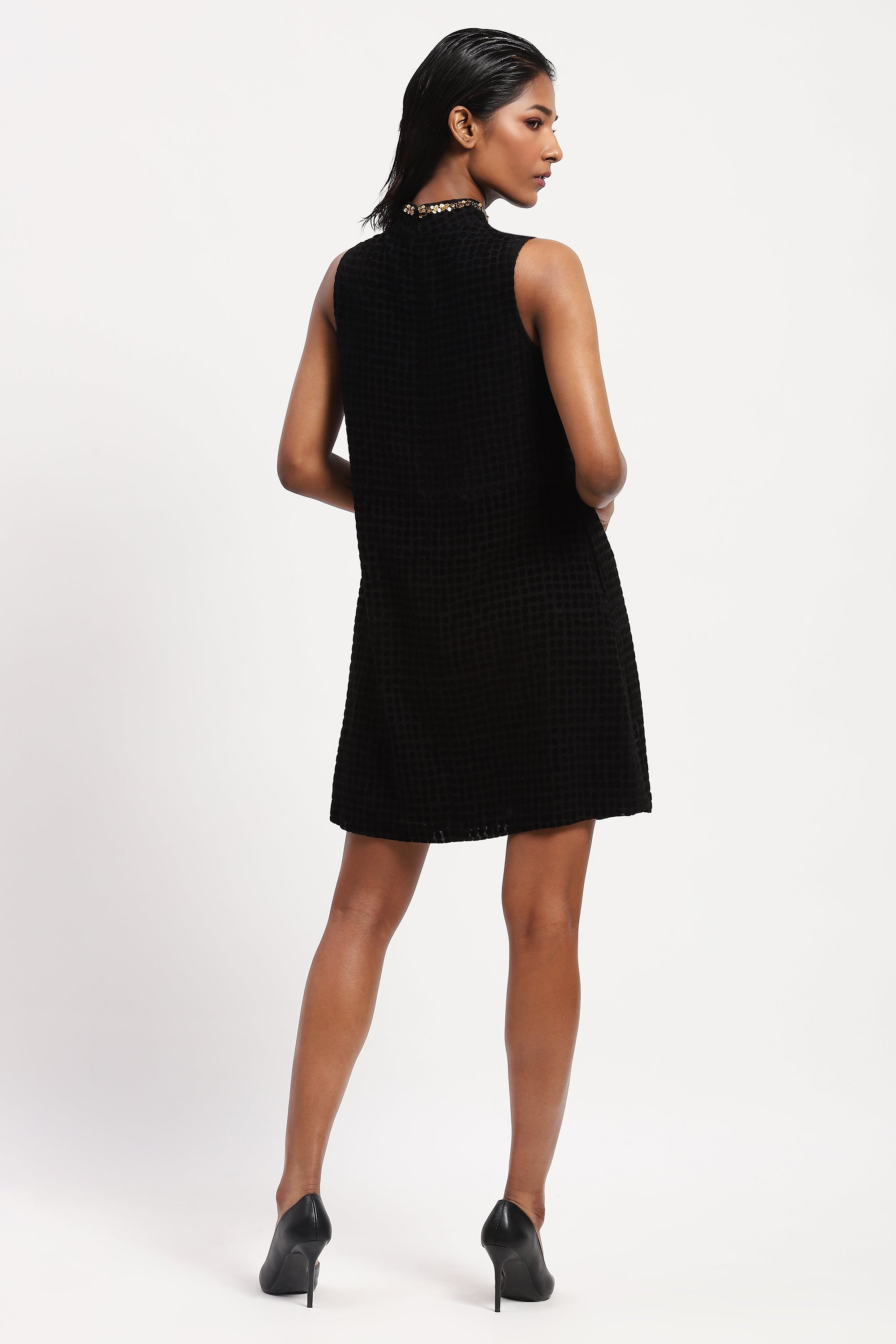 Dot Flock Dress