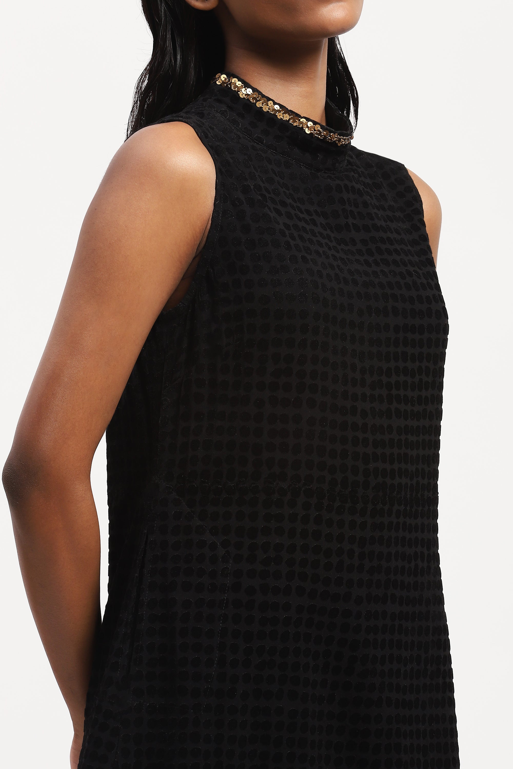 Dot Flock Dress