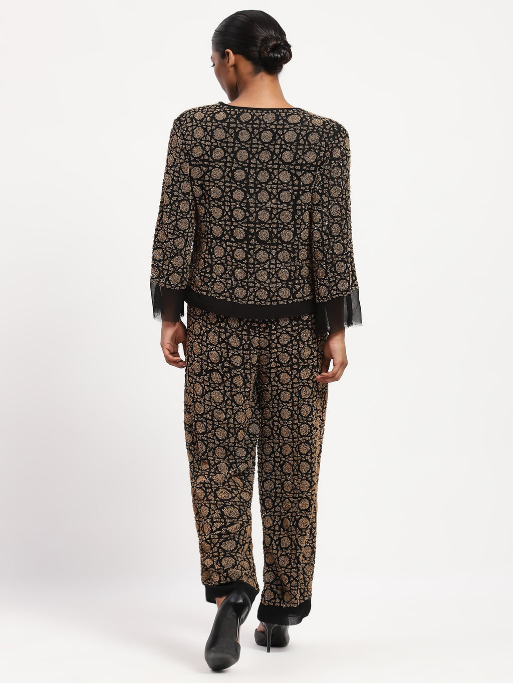 Embellished Wicker Pattern Jacket