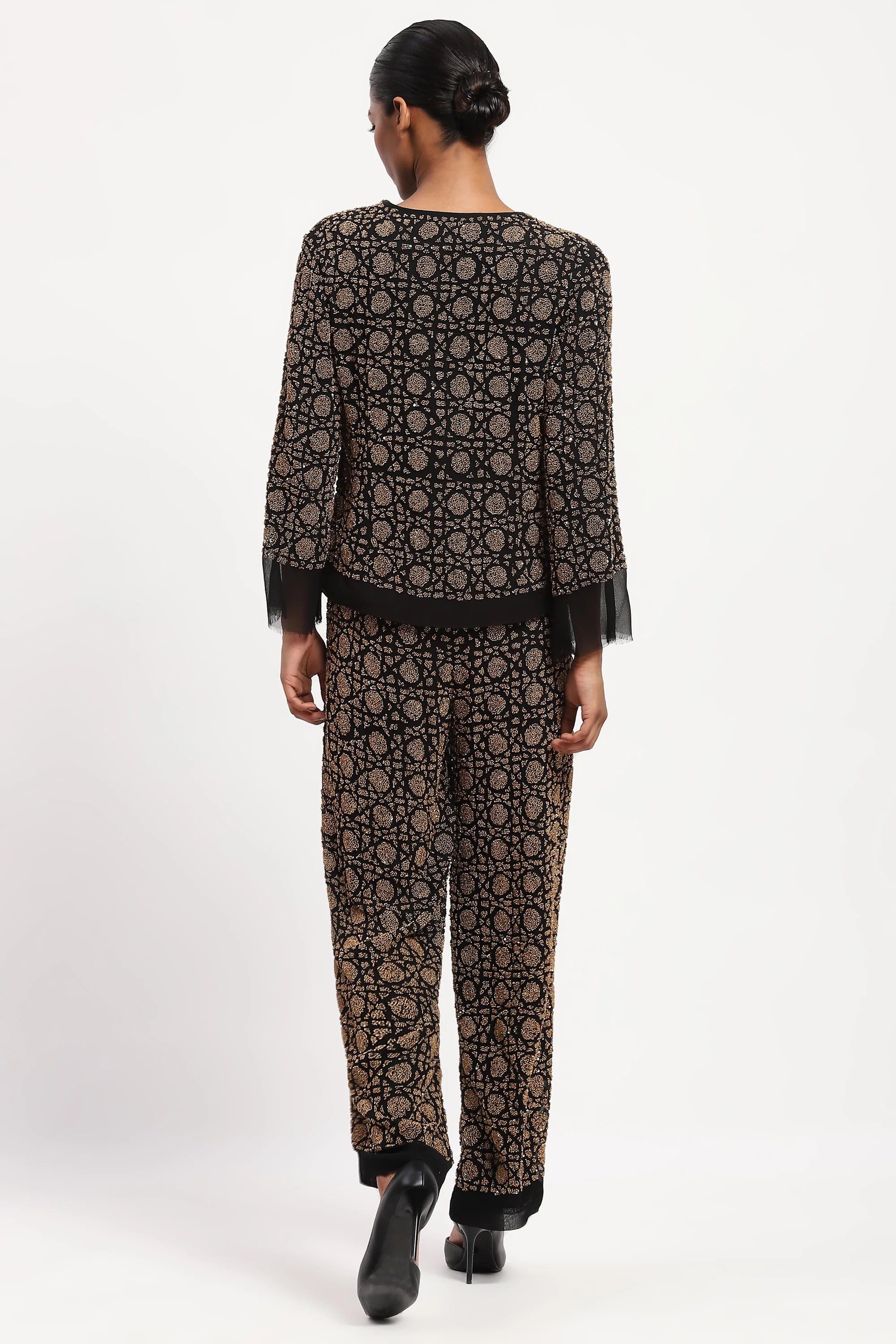Embellished Wicker Pattern Jacket