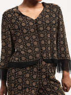 Embellished Wicker Pattern Jacket