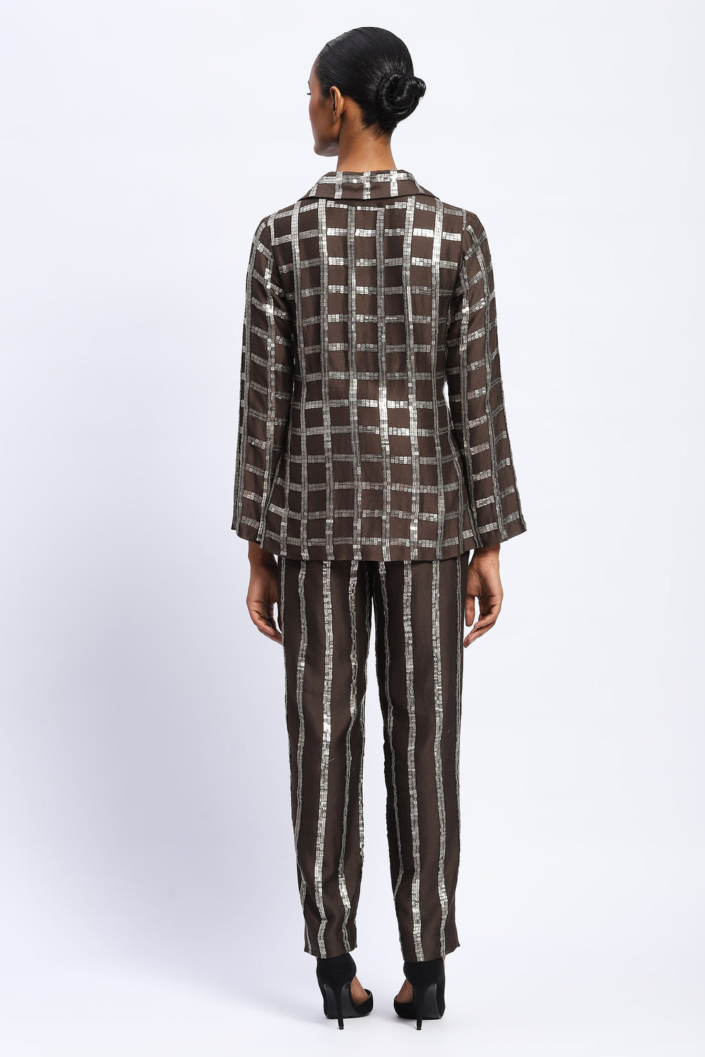 Sequin Windowpane Jacket