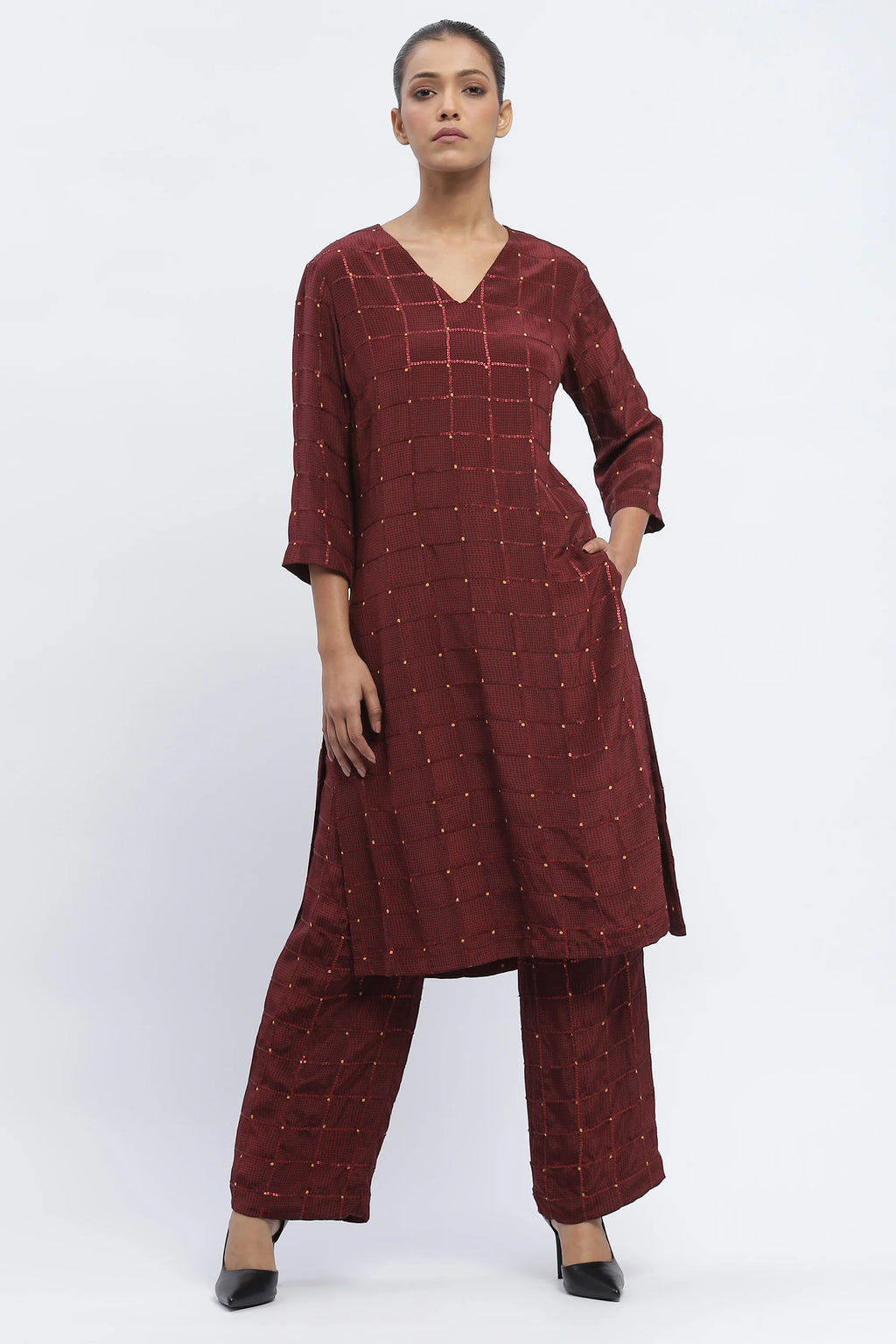 Dot Checks Kurta